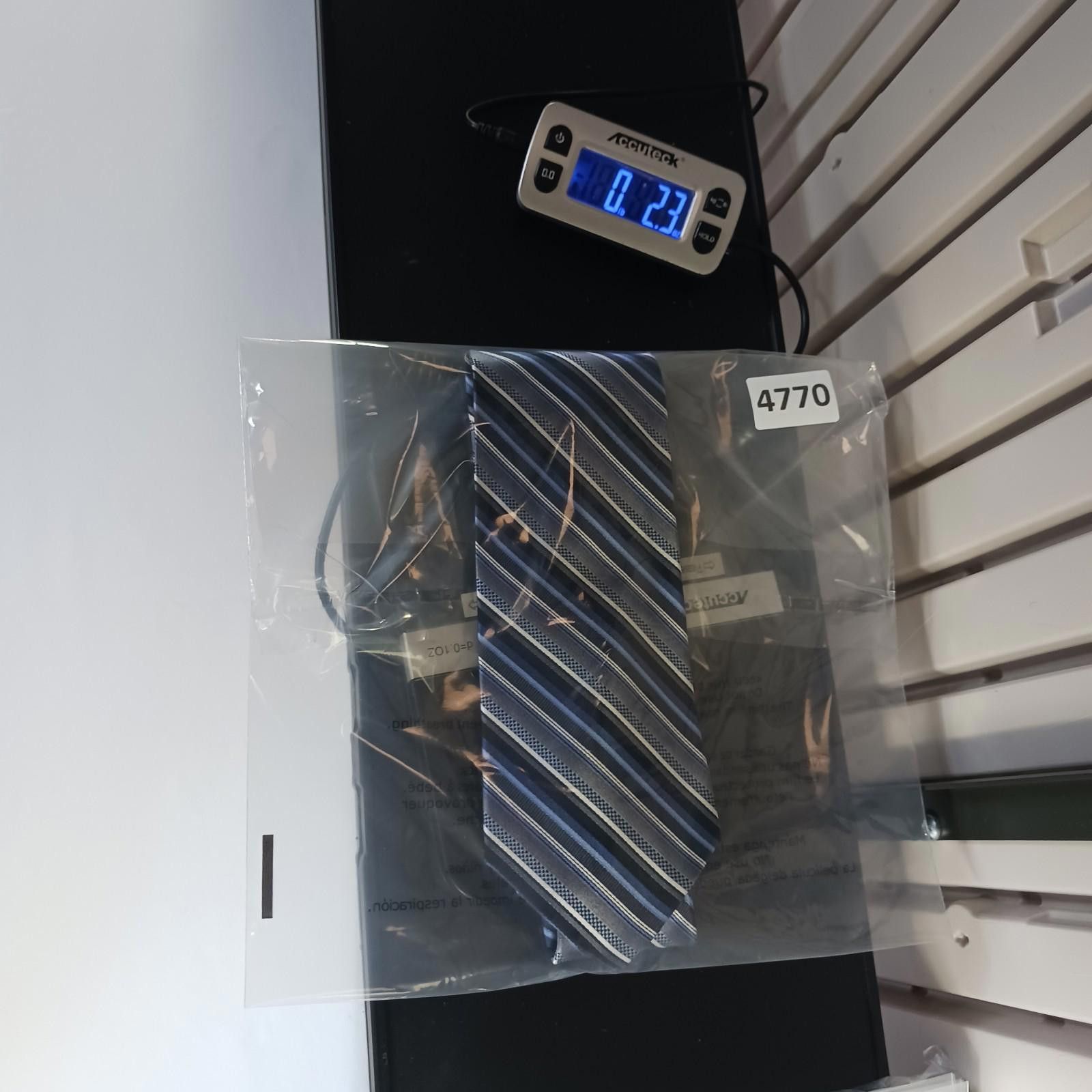Other Platinum Designs Men Tie Blue/Gray Striped 100% Silk Classic Size ONE SIZE - 4 Thumbnail