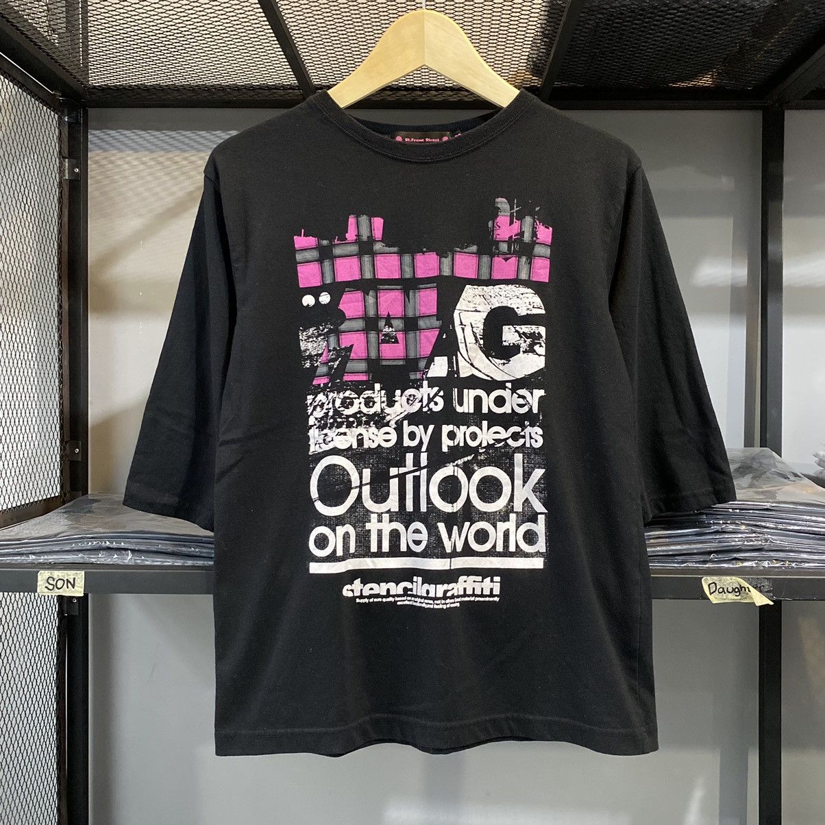 If Six Was Nine × Japanese Brand Stencil Graffiti Japanese Streetwear 3/4 Sleeve Tees Size US M / EU 48-50 / 2 - 1 Thumbnail