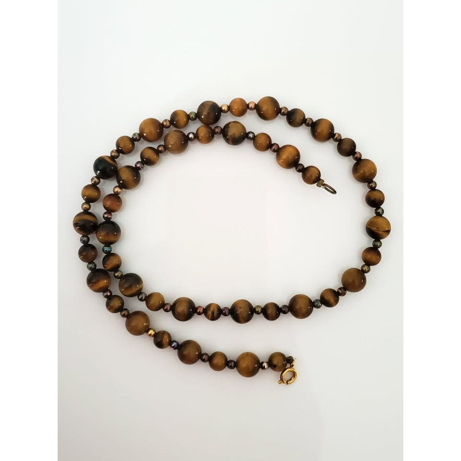Other Vintage Tiger Eye Beaded Necklace Size ONE SIZE - 1 Thumbnail