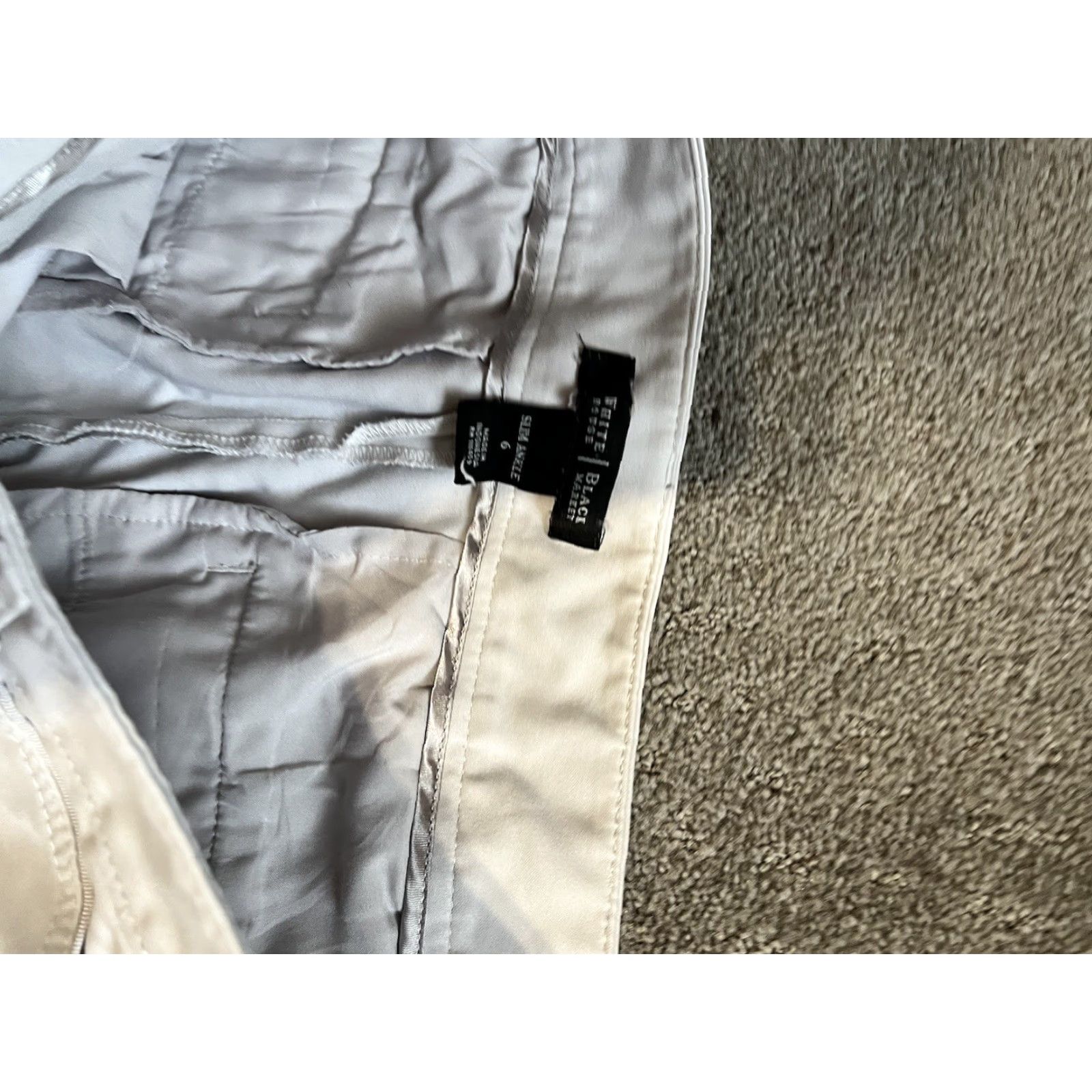 White House Black Market White House Black Market Pants Beige Slim Ankle Side Zip Size 6 Cotton Blend, Wool? No, ignore. Size 28" / US 6 / IT 42 - 4 Thumbnail