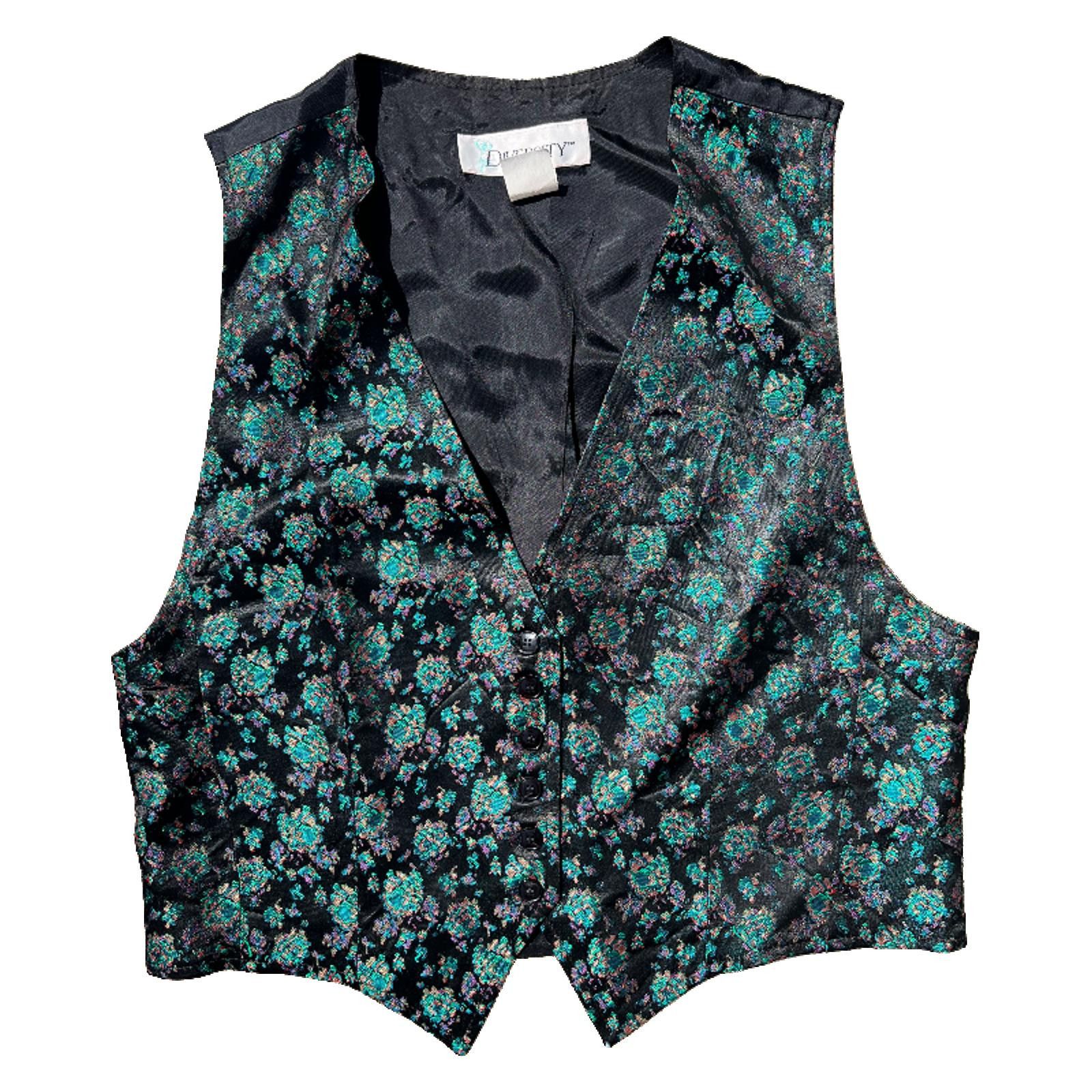 Other Diversity Satin Brocade New Wave Vest 1980s Size ONE SIZE - 1 Thumbnail