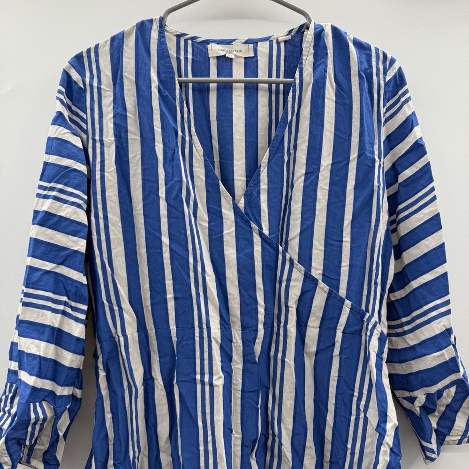CHINTI & PARKER Chinti & Parker Parasol Striped 3/4 Sleeve Faux Wrap Dress Size S / US 4 / IT 40 - 3 Thumbnail