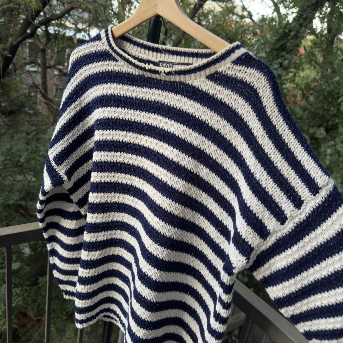 Vintage Thrashed Faded Distressed Striped Knit Sweater ERD Grunge Size US XL / EU 56 / 4 - 5 Thumbnail