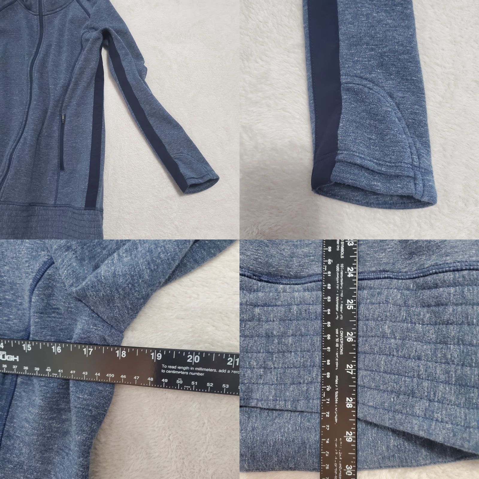 Athleta Athleta Sweatshirt Women Heather Blue M Full Zip Hooded Heavyweight Long Stretch Size M / US 6-8 / IT 42-44 - 8 Thumbnail