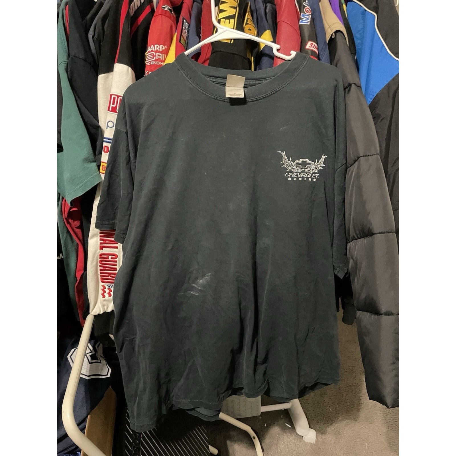 Gildan Size XL-VTG Chevrolet Racing Shirt Black Flames Graphic Tee Size US XL / EU 56 / 4 - 1 Thumbnail
