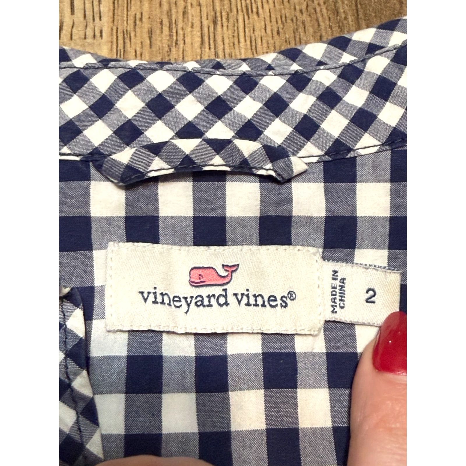 Vineyard Vines VINEYARD VINES Dress Shirt Dress 2 Blue White Checkered Womens 1/4 Button Short Sleeve Vintage: No Size XS / US 0-2 / IT 36-38 - 4 Thumbnail
