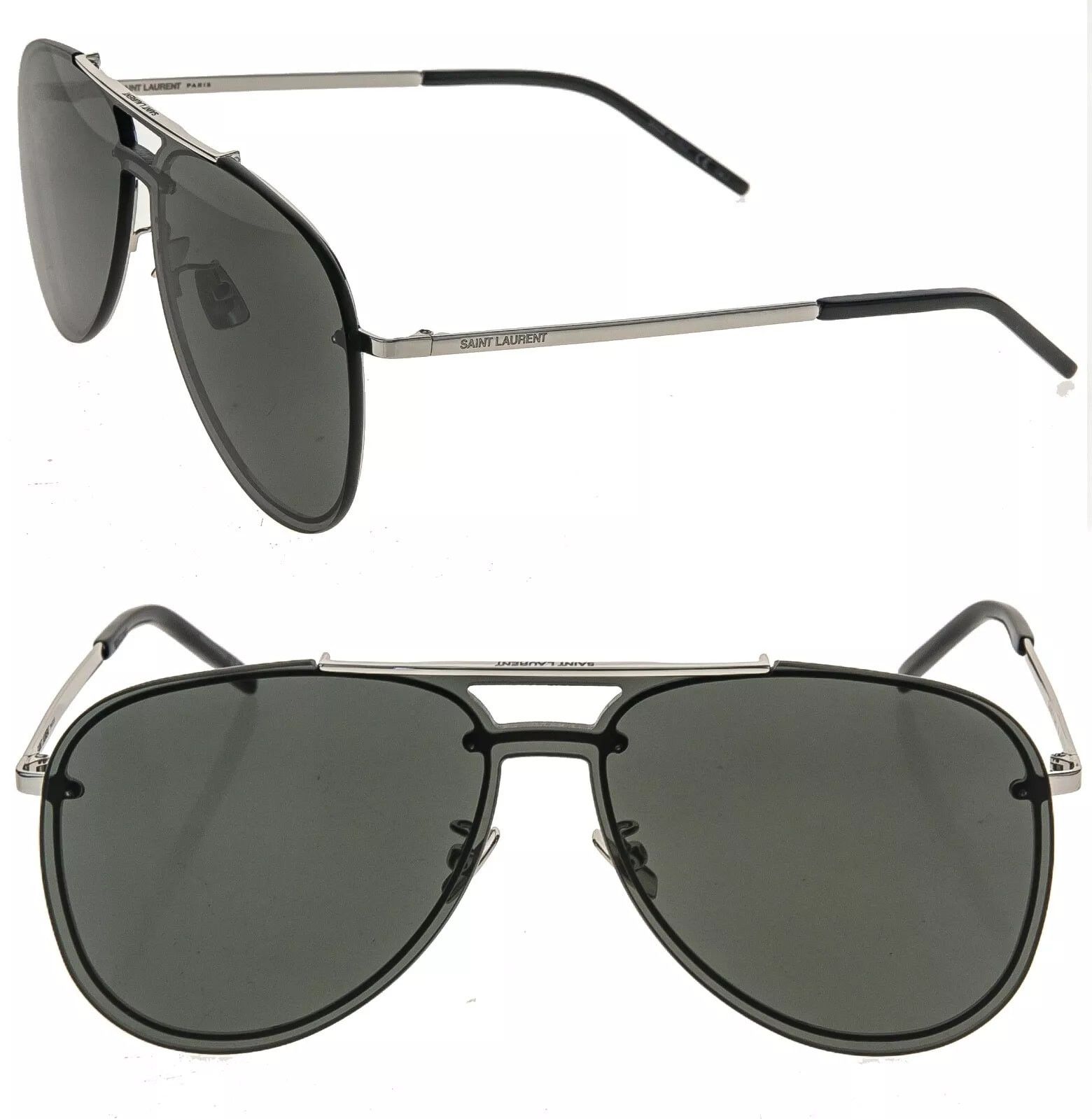 SAINT LAURENT CLASSIC MASK SL 11 001 Silver Black SL11