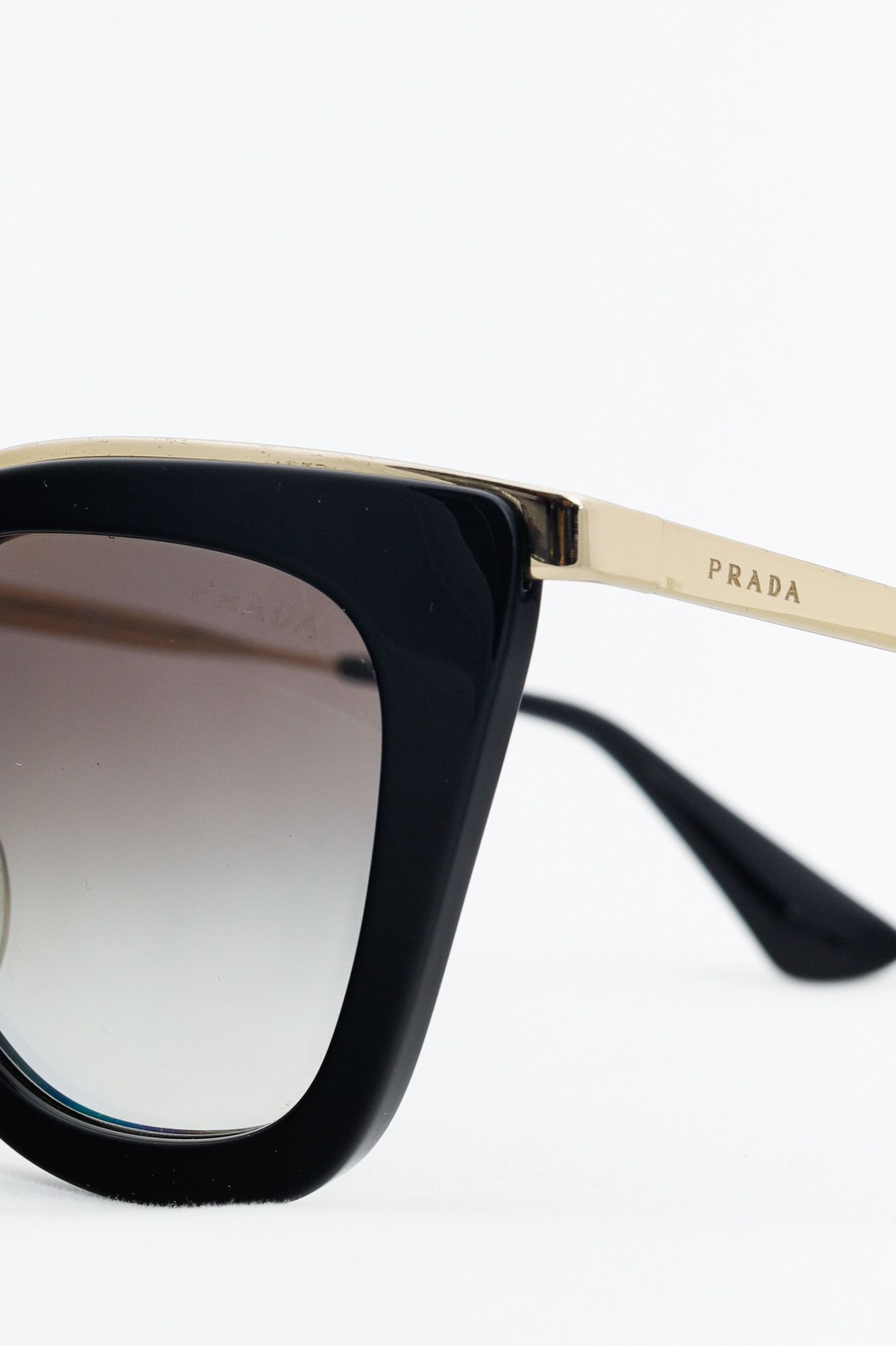 Prada Prada SPR53S Black & Gold-Tone Cat-Eye Sunglasses Size ONE SIZE - 5 Thumbnail