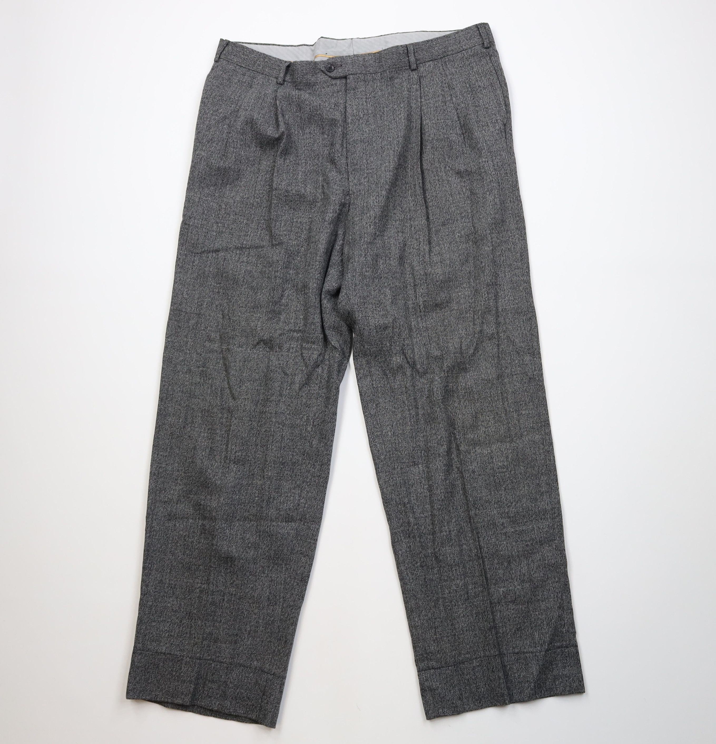 Vintage Vintage 70s Streetwear Pleated Wide Leg Chino Pants Gray Size US 38 / EU 54 - 1 Thumbnail