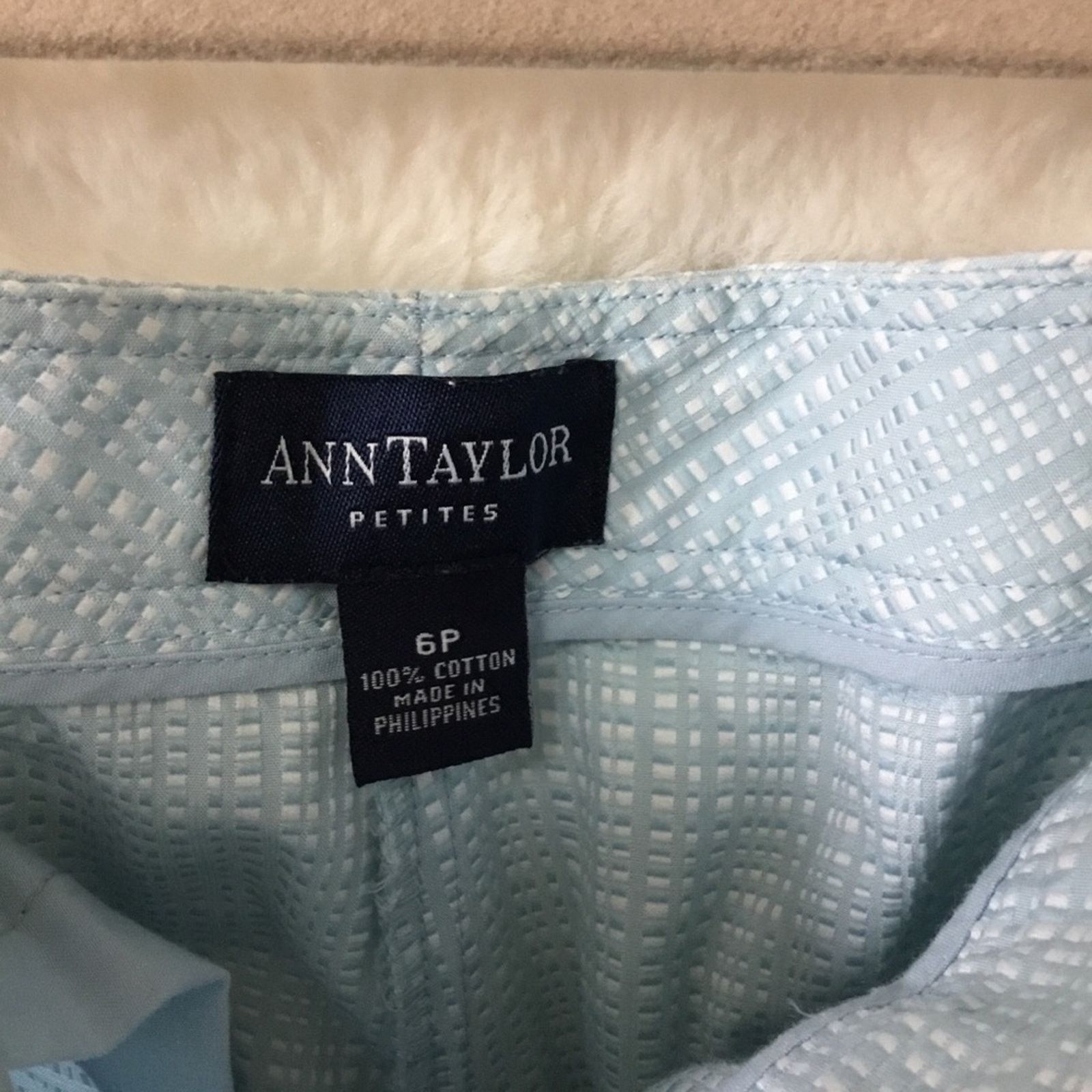 Ann Taylor Ann Taylor Blue Pattern Crop Pants Size 28" / US 6 / IT 42 - 6 Thumbnail