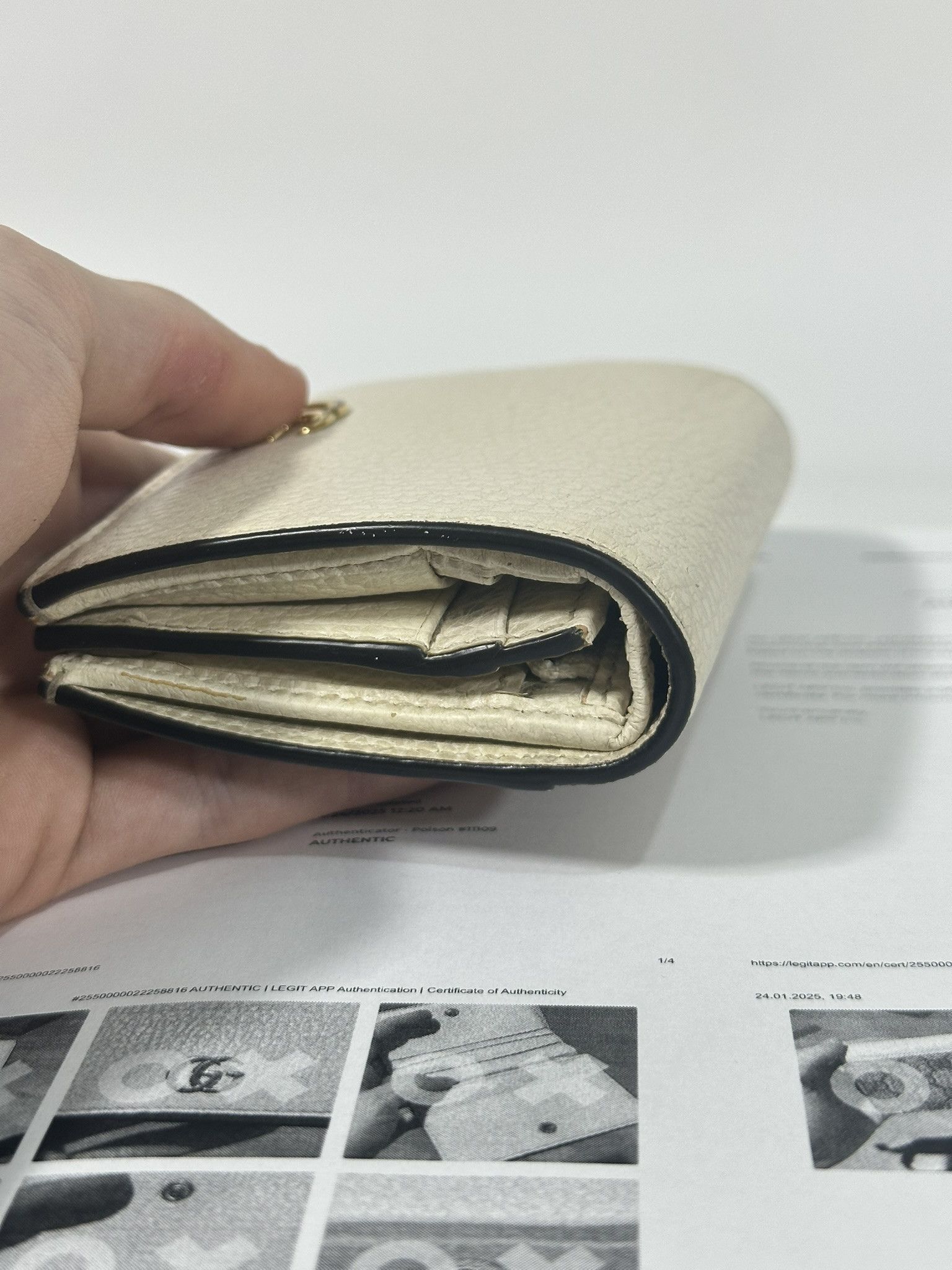 Gucci Gucci Wallet Marmont Supreme GG Monogram Ivory Leather Size ONE SIZE - 9 Thumbnail