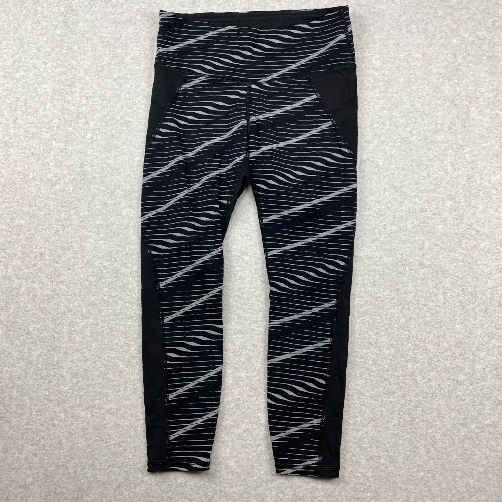 Athleta Athleta Leggings Womens Small S Black Striped Drawstring Compression Stretch Size 28" / US 6 / IT 42 - 2 Thumbnail