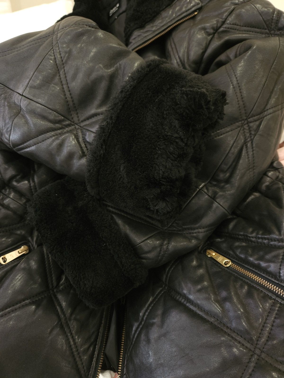 Vintage Vintage Genuine Leather/Lambskin Quilted Jacket By Marquis Size XXL / US 16-18 / IT 52-54 - 9 Thumbnail