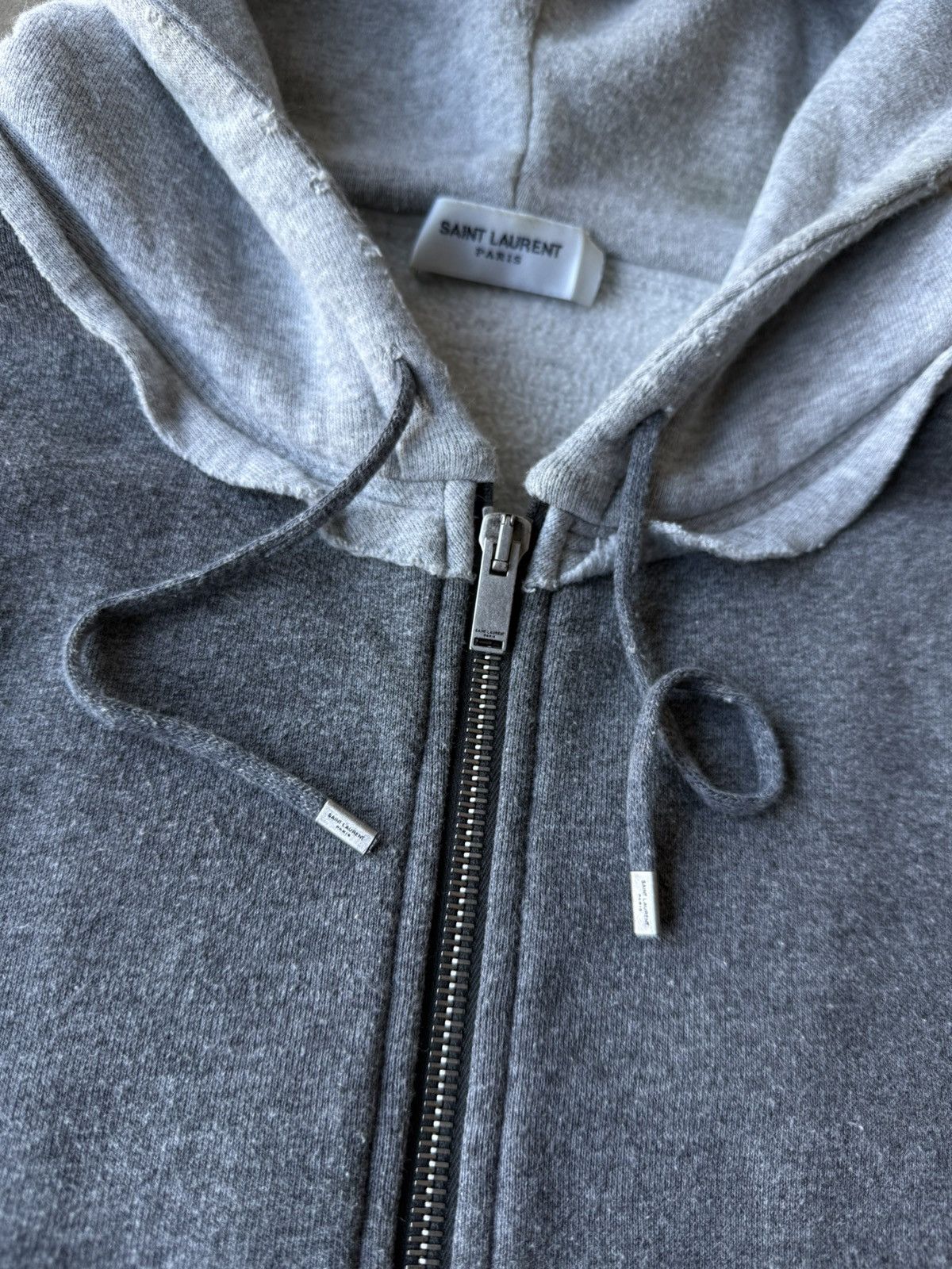 Saint Laurent Paris Saint Laurent Paris SS21 Two Tone Hybrid Zip Up Hoodie Size US XS / EU 42 / 0 - 4 Thumbnail
