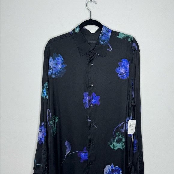 Saks Fifth Avenue Saks Collection Floral Button-Front Shirt Black Men’s XL Size US XL / EU 56 / 4 - 2 Thumbnail