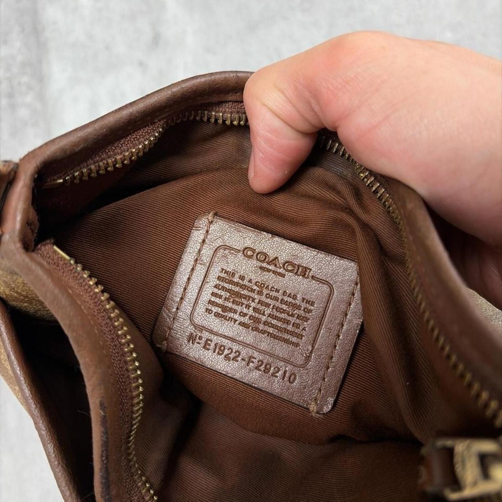 Coach Y2K Brown Coach Signature C Distressed Grunge Crossbody Bag Size ONE SIZE - 5 Thumbnail