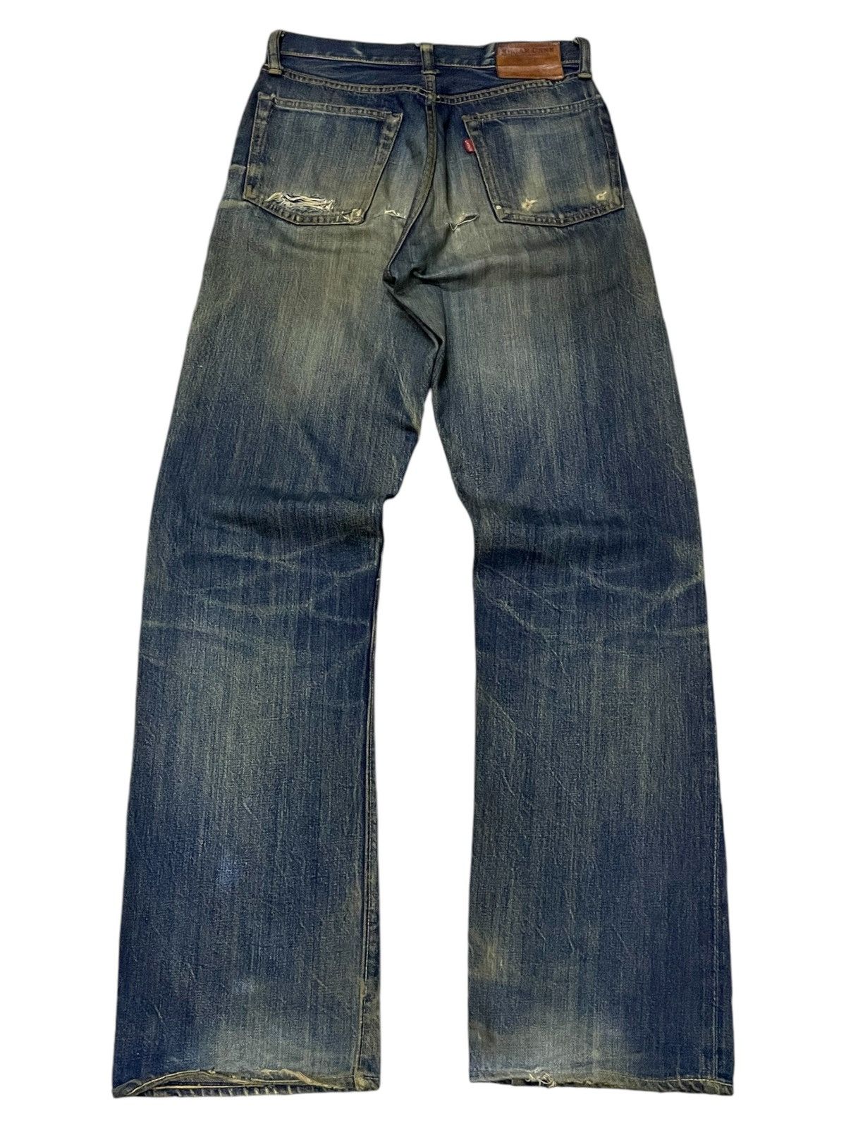 Kapital × Sugar Cane × Toyo Enterprises Vintage Sugar Canes 140z Hemp Green Selvedge Mud Wash Jeans Size US 29 - 3 Thumbnail