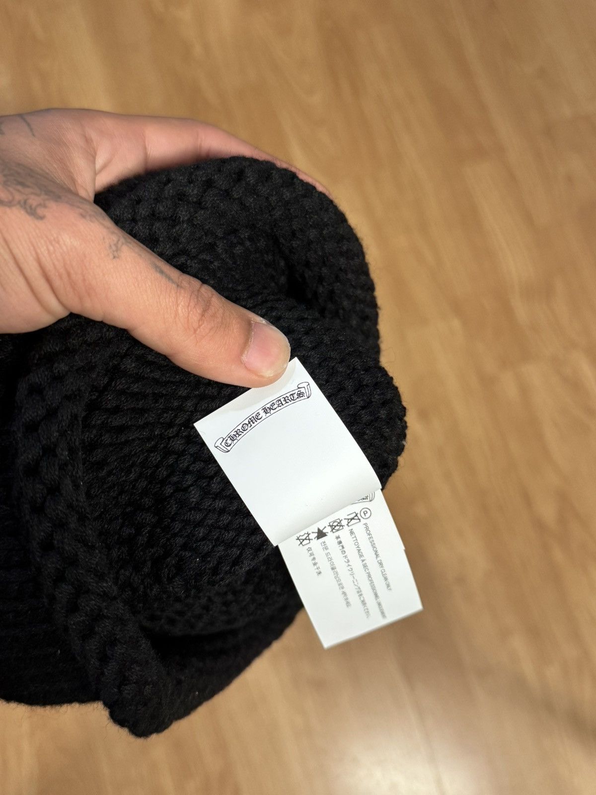 Chrome Hearts Chrome Hearts Black Cashmere Black Cross Patch Beanie Size ONE SIZE - 9 Thumbnail