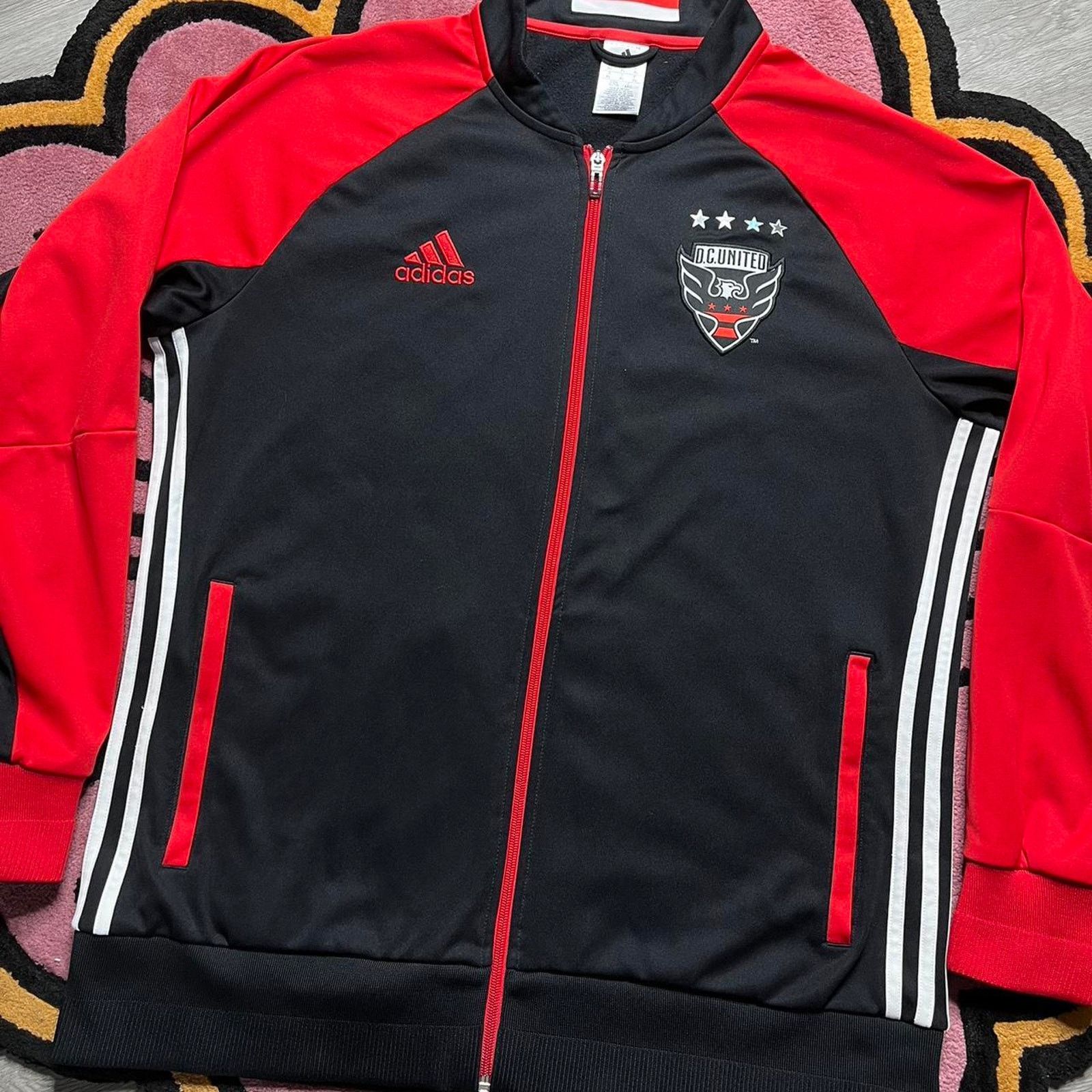 Adidas Adidas 2015 DC United Full Zip Track Jacket Size XL Black Size US XL / EU 56 / 4 - 2 Thumbnail
