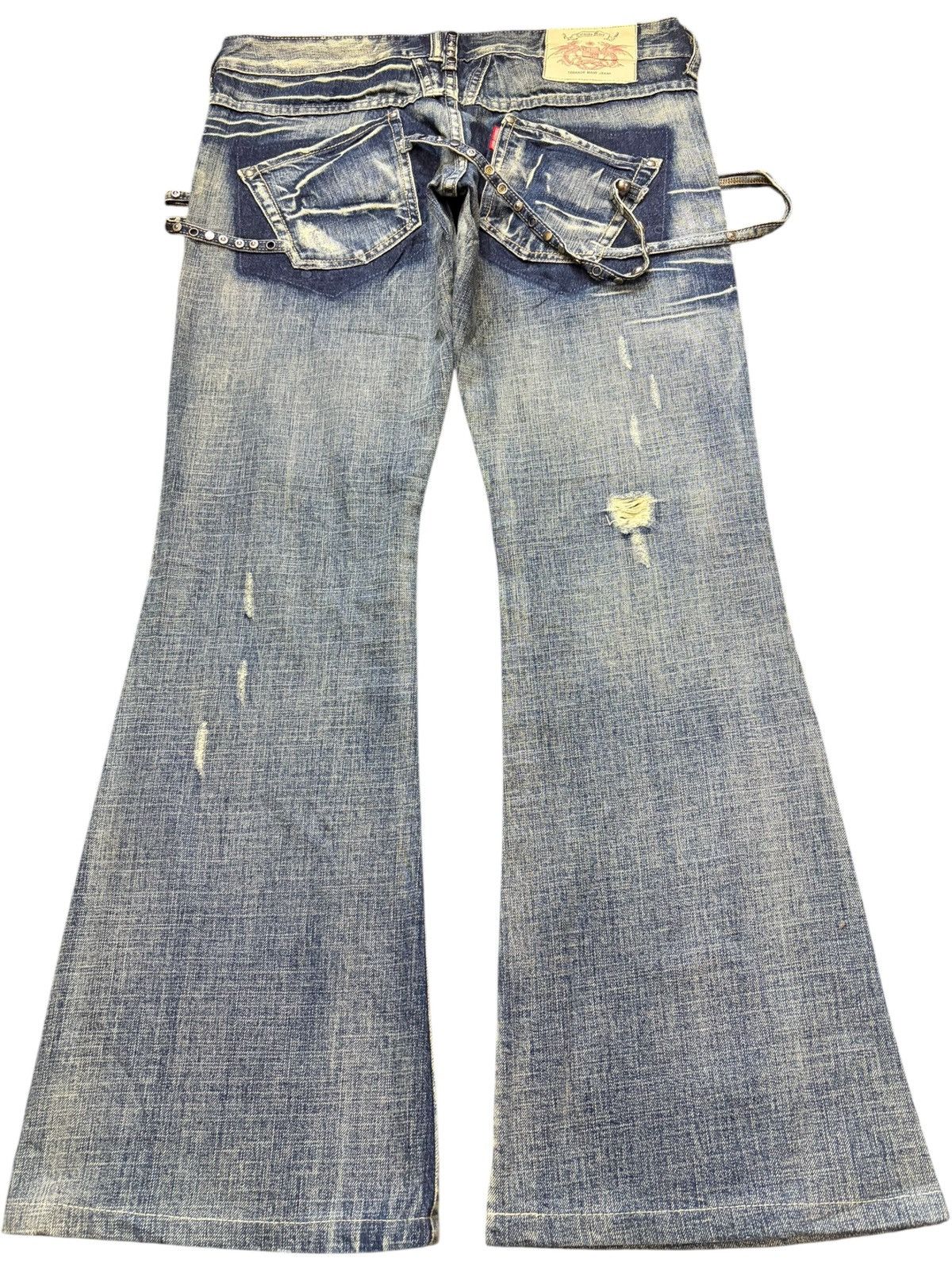 Tornado Mart Vintage Tornado Mart Distress Low Rise Flare Jeans Size 34" / US 12 / IT 48 - 2 Thumbnail