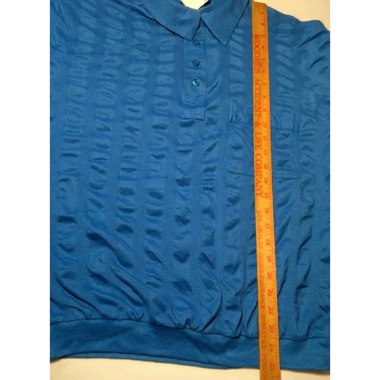 Blair VINTAGE John Blair Polo Shirt Large Royal Blue Stripe Knit Collared Pullover Men L Blue Golf Business Casual 90s Grandpacore Mens Size US L / EU 52-54 / 3 - 5 Thumbnail