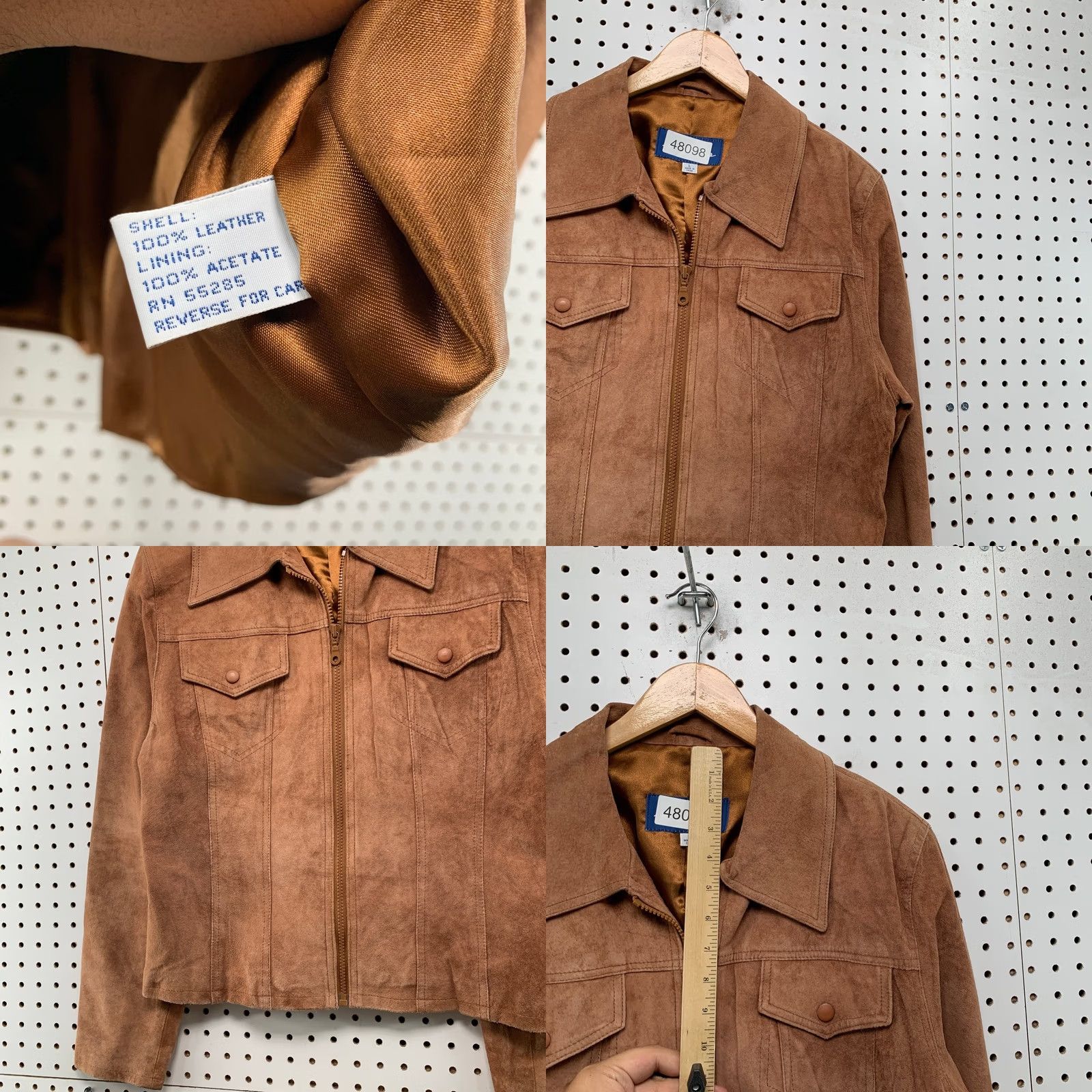 Express VINTAGE Express Blues Suede Jacket Womens Large Brown Western Cowboy Jacket Size L / US 10 / IT 46 - 8 Thumbnail