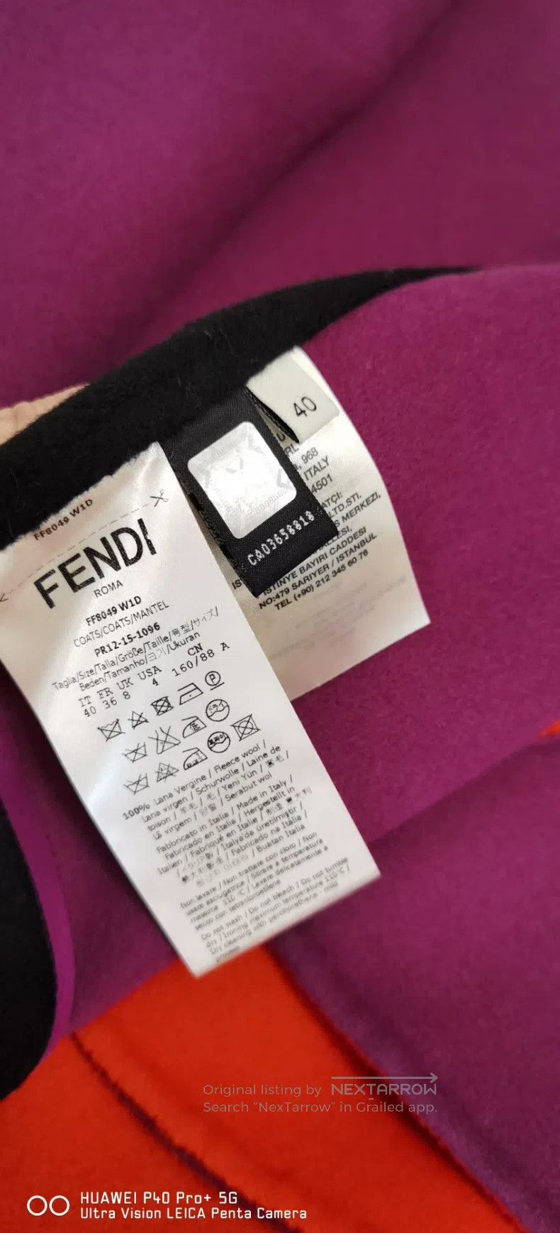 Fendi Fendi Red, purple, and black striped woolen coat Size XS / US 0-2 / IT 36-38 - 5 Thumbnail