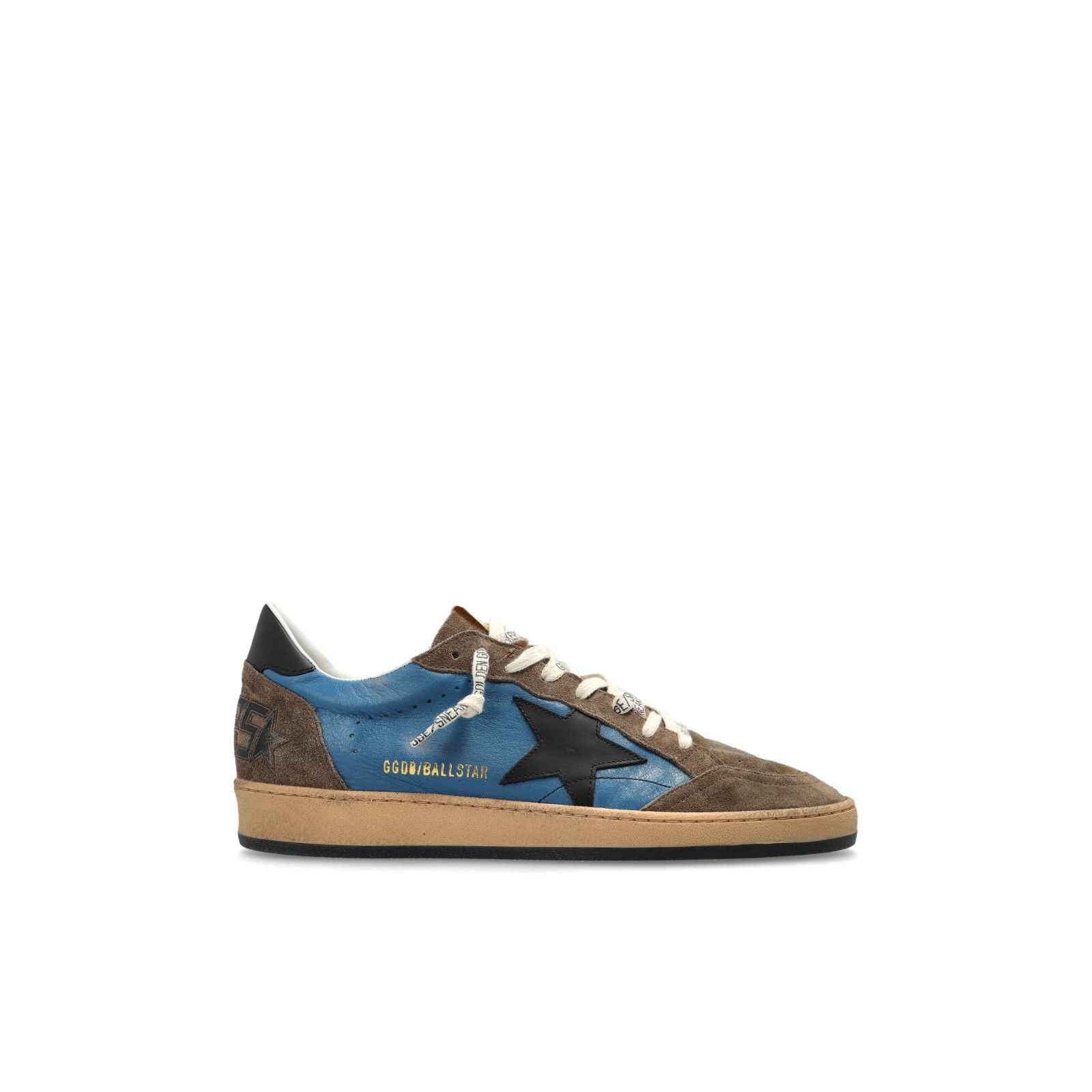 GOLDEN GOOSE Ball Star Men's Brown/Blue Suede Sneakers New (