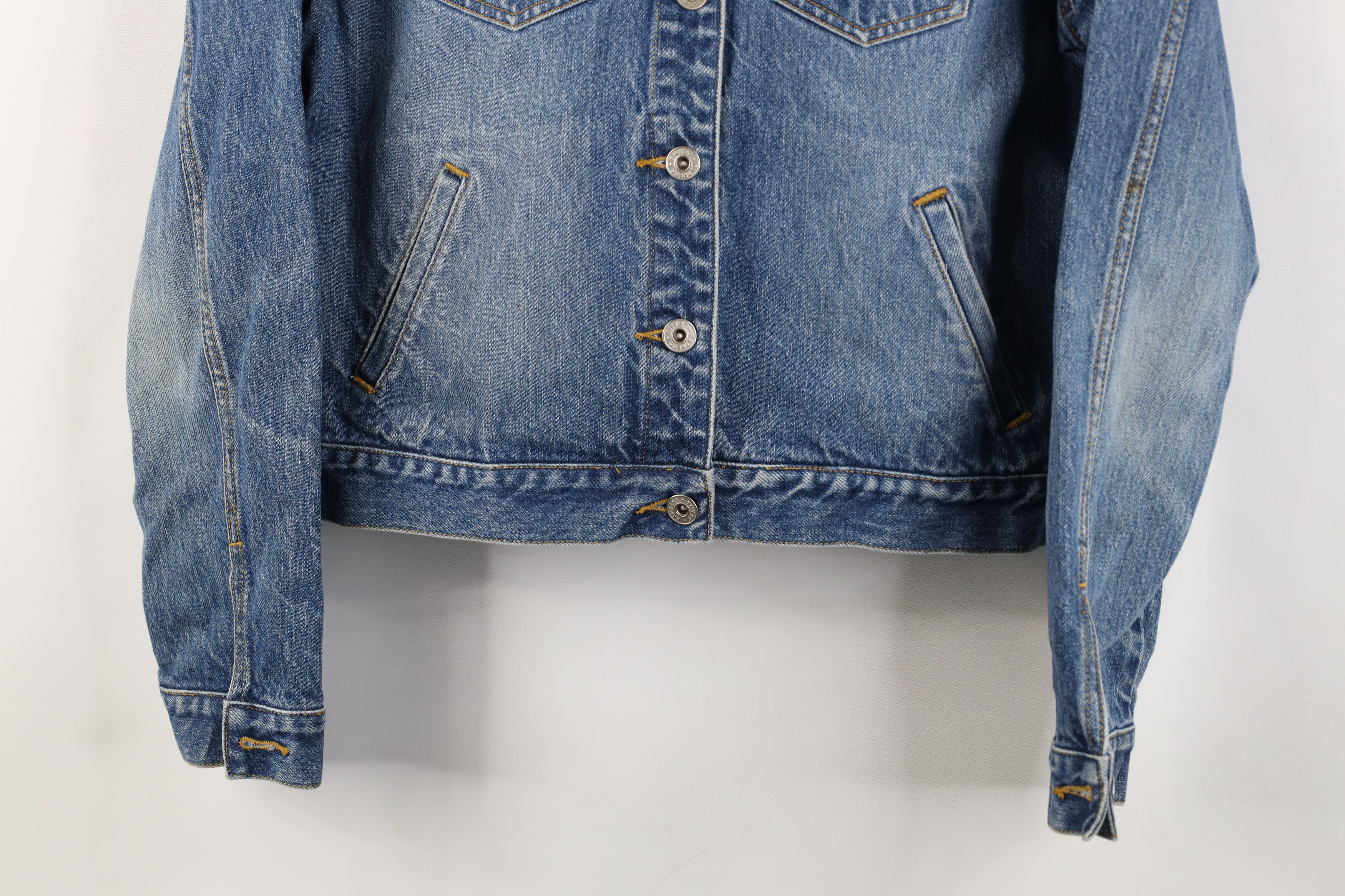 Express Vintage Y2K Express Babydoll Cropped Denim Trucker Jacket Size M / US 6-8 / IT 42-44 - 3 Thumbnail