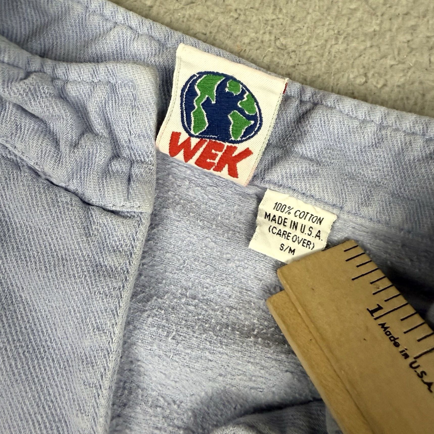 Vintage VINTAGE WEK Sweatshirt Mens M Blue USA Anglers Club 80s 90s Nautical Marine Outdoor Fishing Pattern Embroidered Pullover Mock Neck All Seasons Size US M / EU 48-50 / 2 - 4 Thumbnail