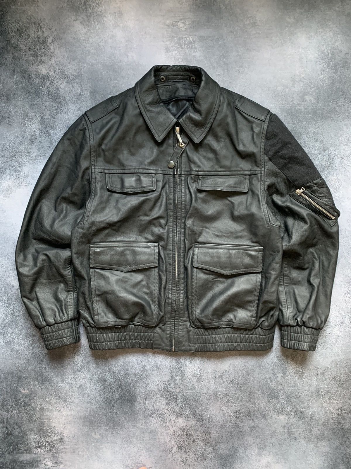 Hysteric Glamour Polizei Vintage OG German Leather Boxy Black Zip Jacket Rare Size US L / EU 52-54 / 3 - 2 Thumbnail