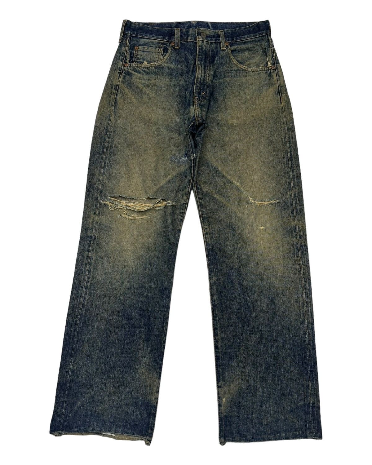 Levi's × Undercover Vintage Levis 502 Big E Selvedge Redline Distressed Denim Size US 31 - 3 Thumbnail