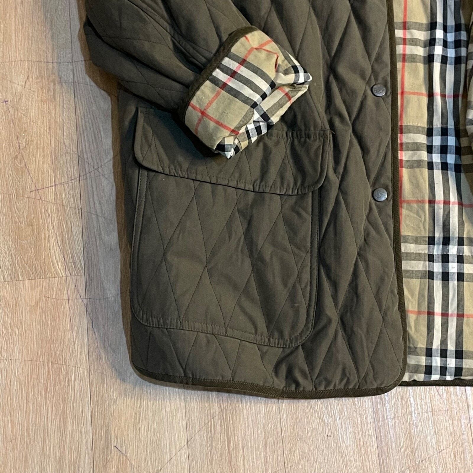 Burberry VINTAGE Burberry Quilted Jacket Nova check Diamond corduroy Size L / US 10 / IT 46 - 11 Thumbnail