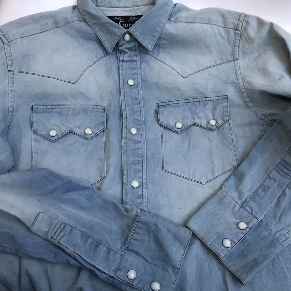 Cowboy Equipment × If Six Was Nine × Japanese Brand Vintage Slowgun Japan Ranchwear Cowboy Shirt Size M denim Size US S / EU 44-46 / 1 - 13 Thumbnail