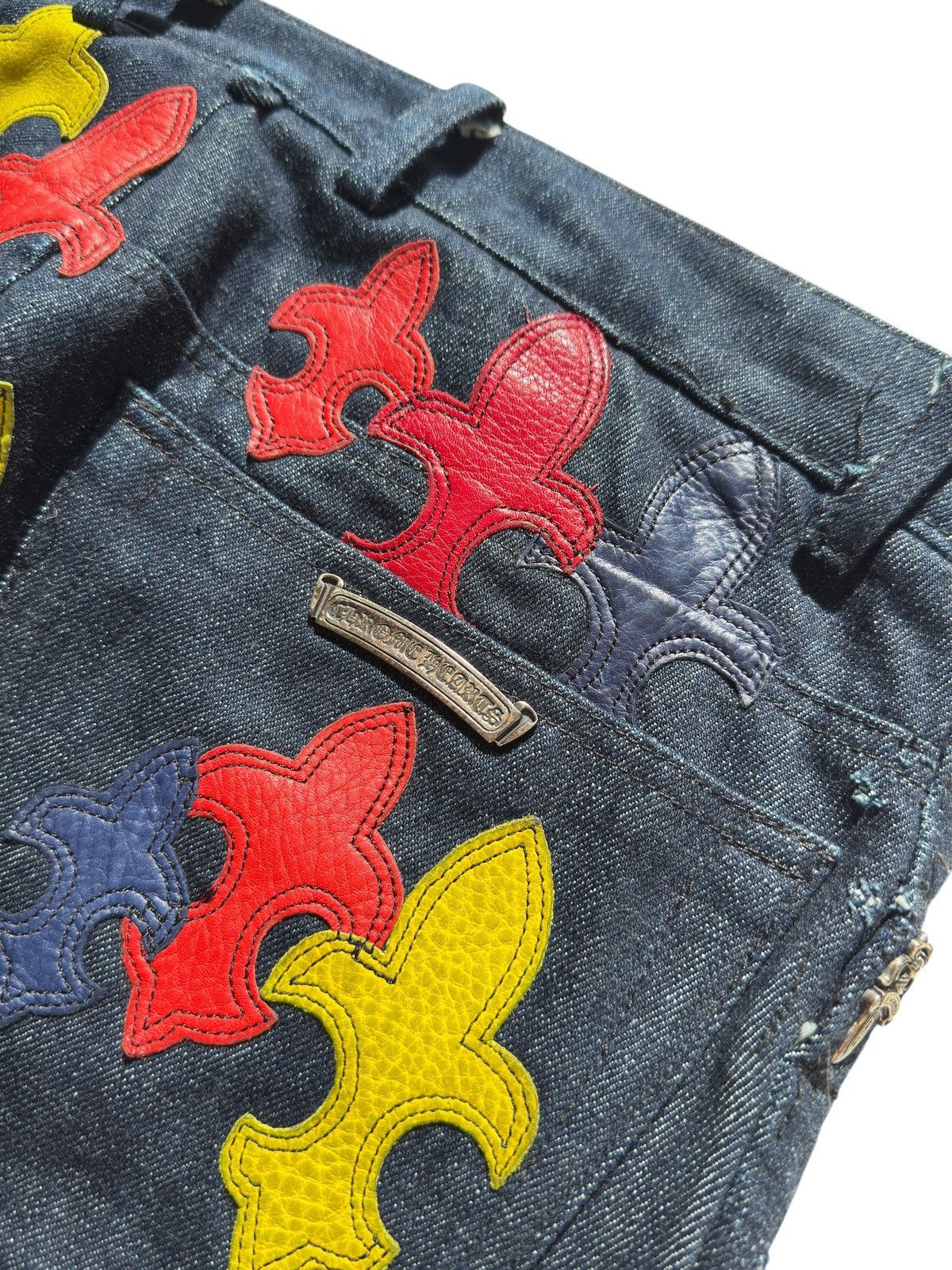 Chrome Hearts Chrome Hearts 1/1 200 Patch Flooded Fleur Patch RS Cut Denim Size US 33 - 8 Thumbnail