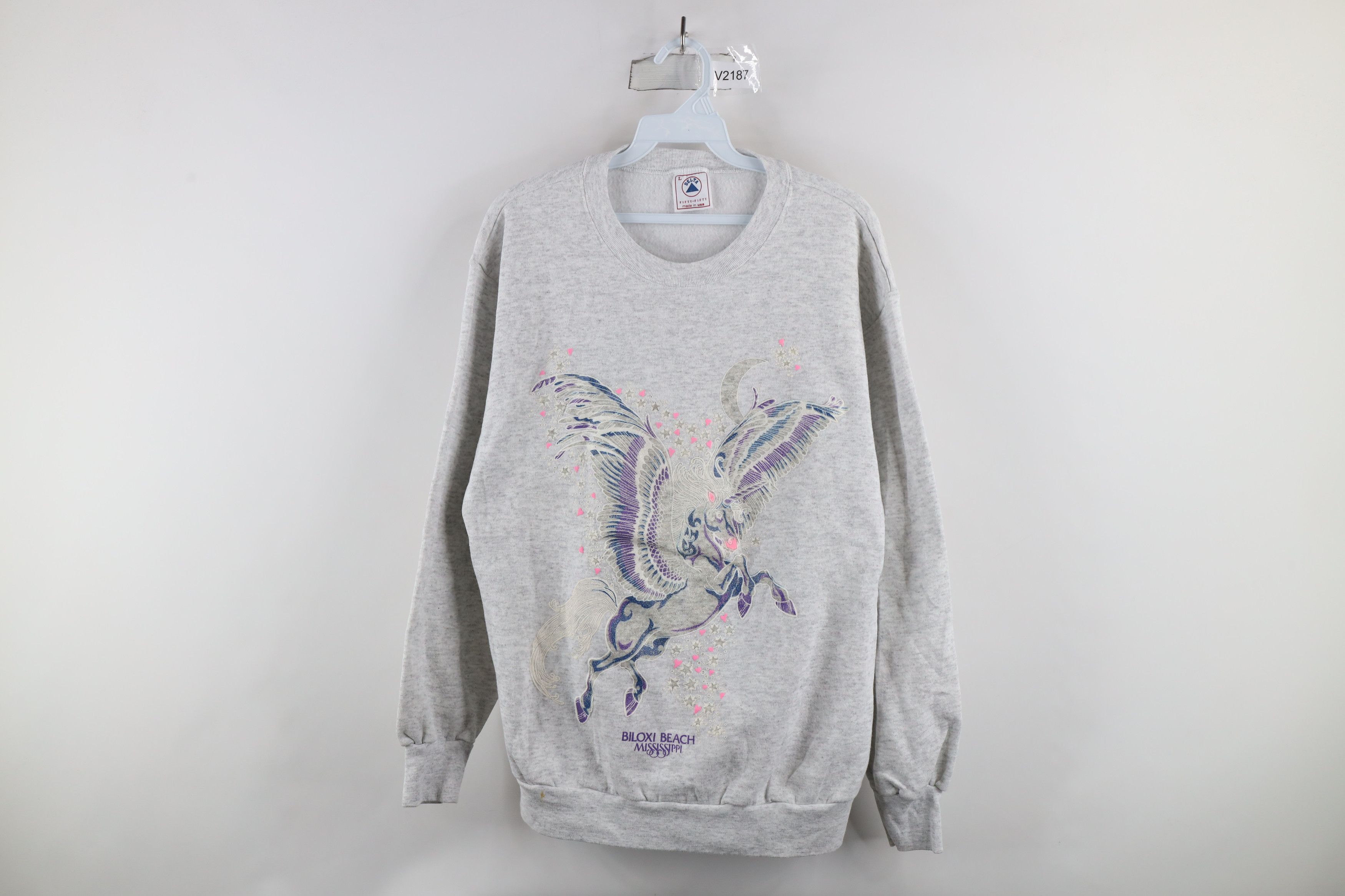 Vintage Vintage 90s Mississippi Unicorn Heart Star Sweatshirt USA Size L / US 10 / IT 46 - 1 Thumbnail