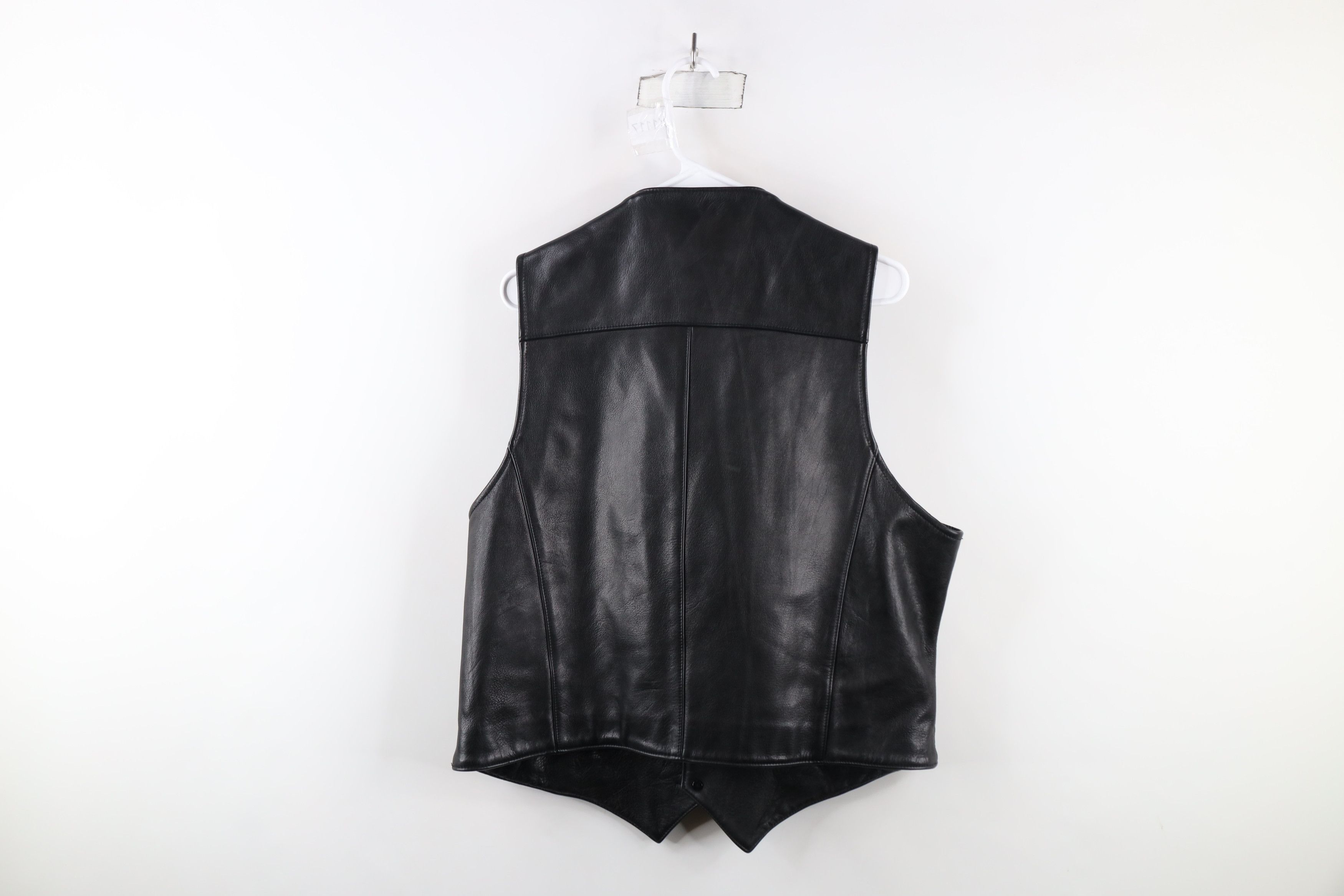Vintage Vintage 90s Streetwear Nickel Button Leather Vest Jacket Size US L / EU 52-54 / 3 - 13 Thumbnail