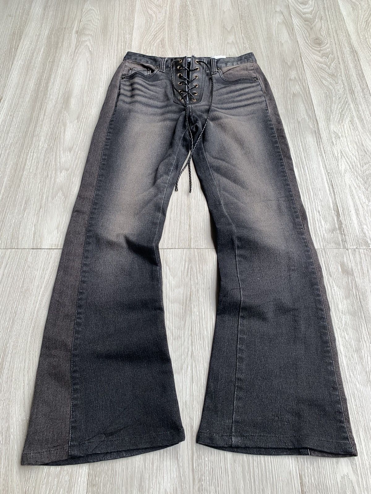 Tornado Mart Leather Flares | Grailed