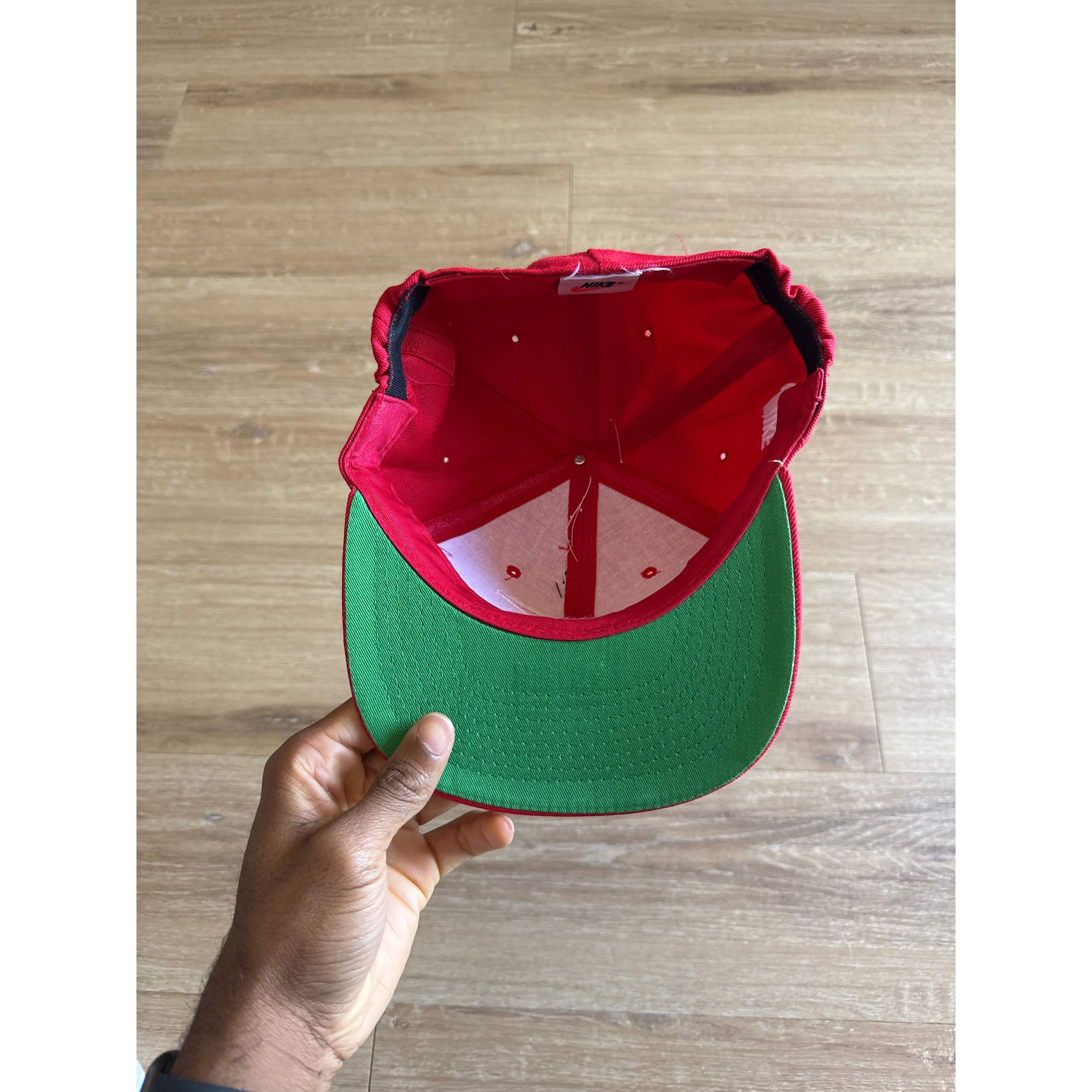 Other Vintage 90s Nike Logo Red Elastic Fitted Hat Size ONE SIZE - 5 Thumbnail