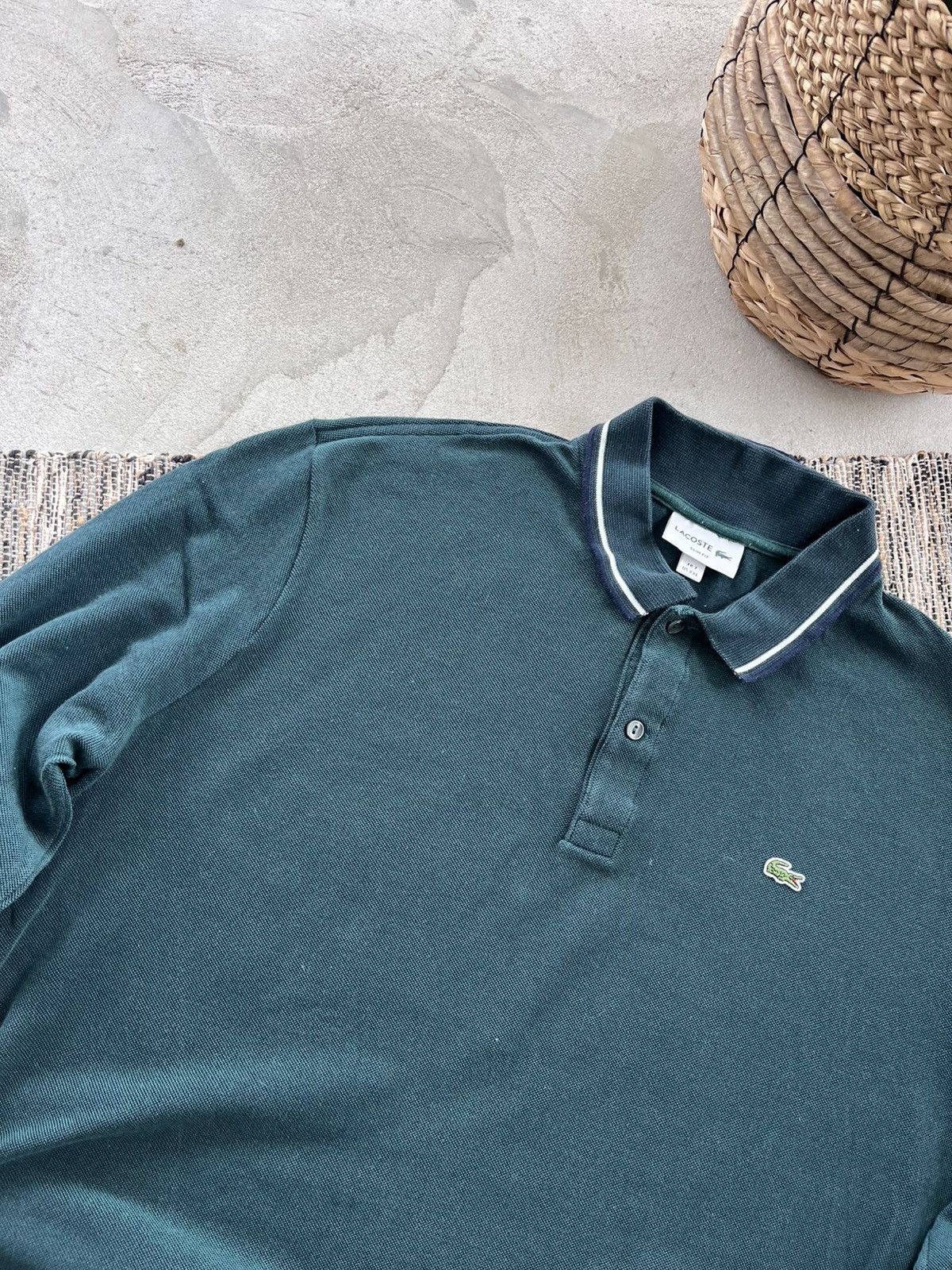 Lacoste Vintage Lacoste Rugby Shirt Green Minimalist Small Logo Y2K Size US XXL / EU 58 / 5 - 3 Thumbnail