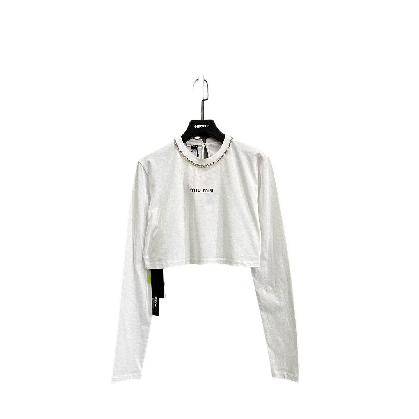 Miu Miu Miu Miu Rhinestone Collar Long Sleeve T-Shirt Size M Size M / US 6-8 / IT 42-44 - 1 Thumbnail