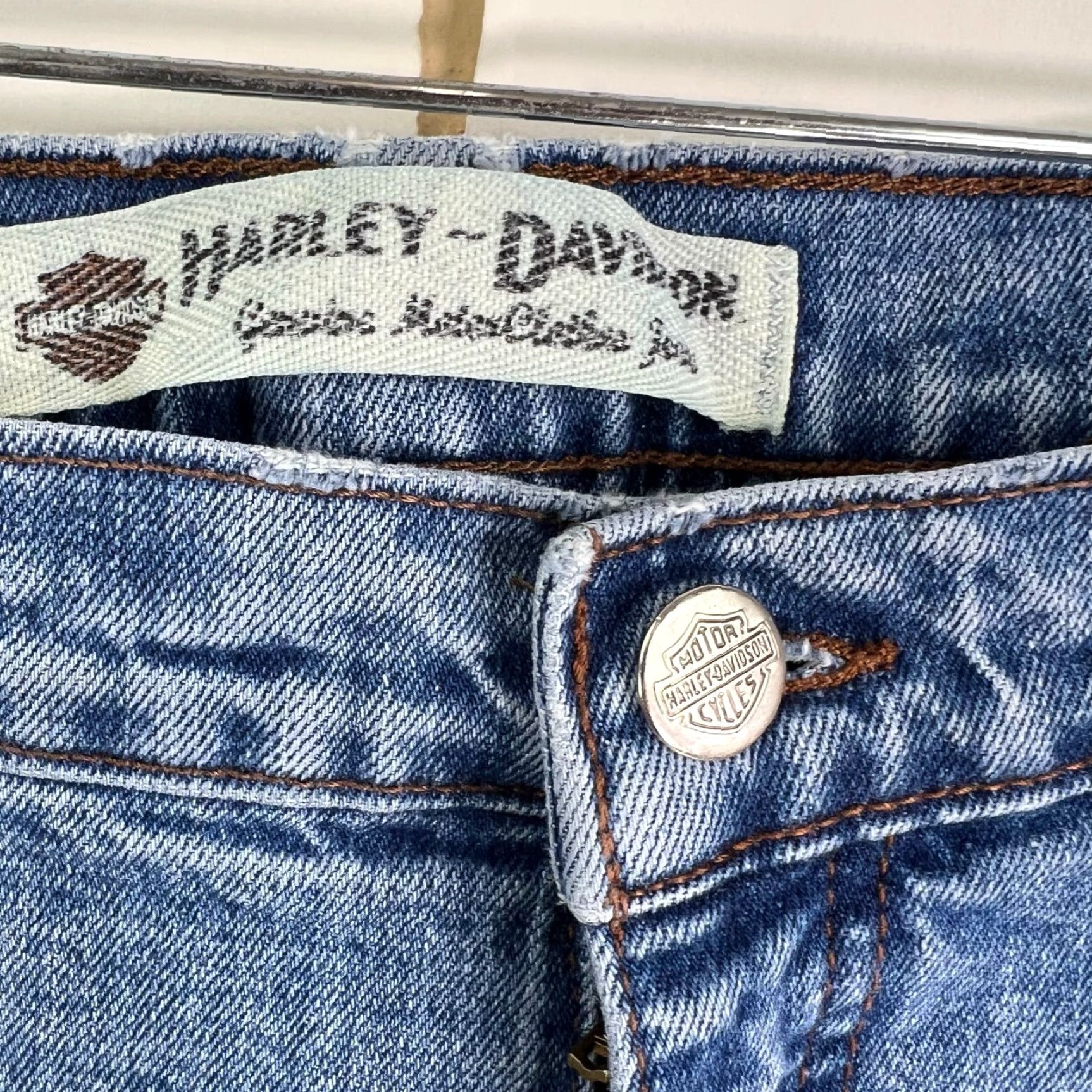 Harley Davidson Harley-Davidson Women's Straight Leg Denim Jeans Size 12 Blue Medium Wash 30x32 Biker Festival Size 34" / US 12 / IT 48 - 5 Thumbnail