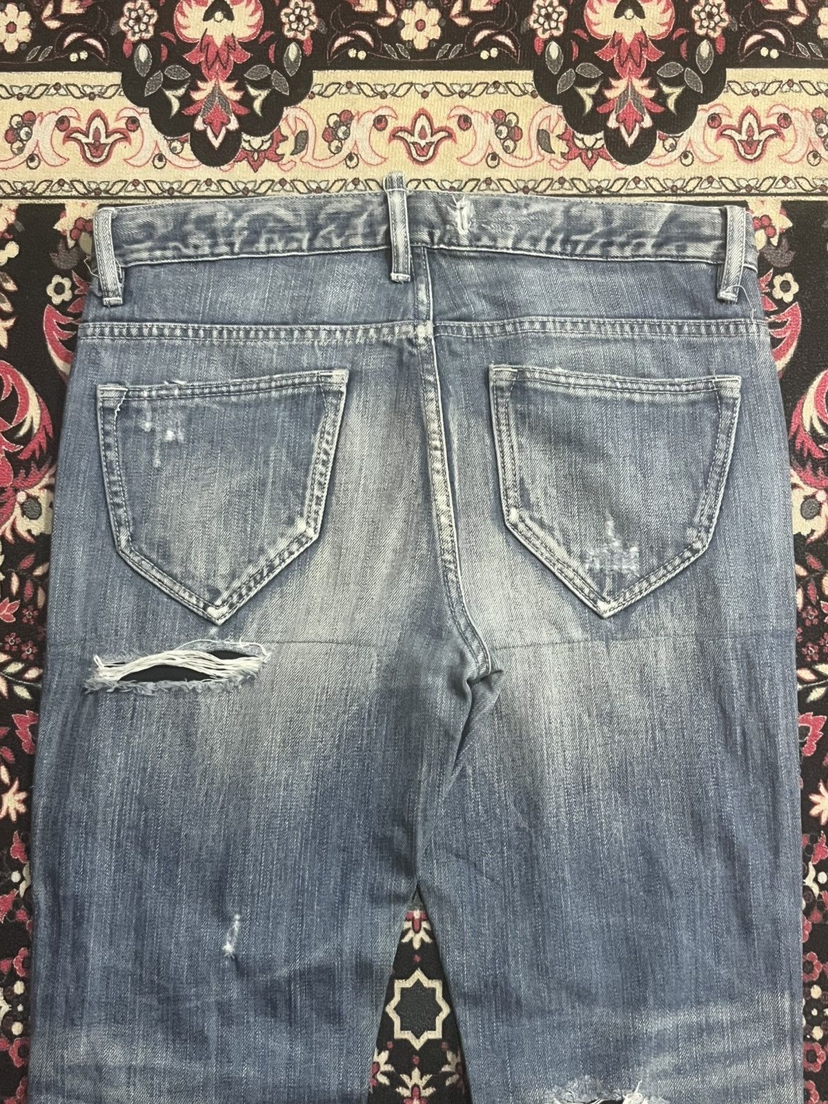 BUFFALO BOBS Japanese Brand Buffalo Bobs Trashed Ripped Skinny Fit Jeans Size US 32 / EU 48 - 7 Thumbnail