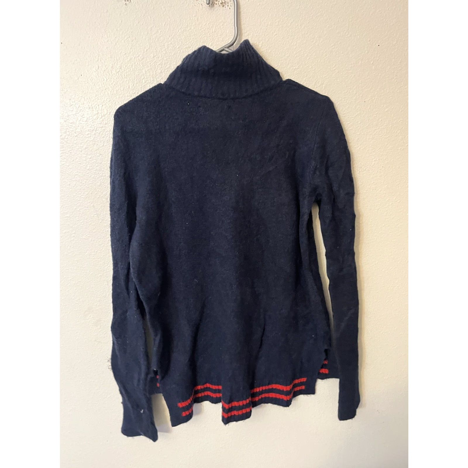 Tommy Hilfiger VINTAGE Tommy Hilfiger Wool 1/4 Zip Sweater Womens Medium Navy Blue Size M / US 6-8 / IT 42-44 - 3 Thumbnail