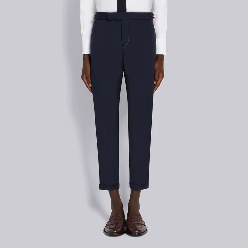 Thom Browne Thom Browne size0 Navy blue low waist trousers Size 34S - 1 Thumbnail