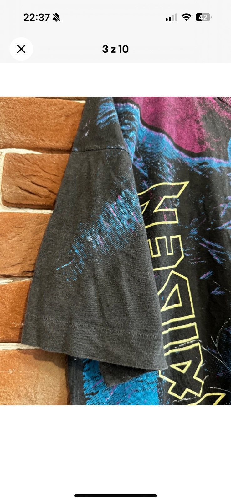 Vintage Vintage 90s Iron Maiden Fear Dark All Over Print Band Tee XL Size US L / EU 52-54 / 3 - 3 Thumbnail