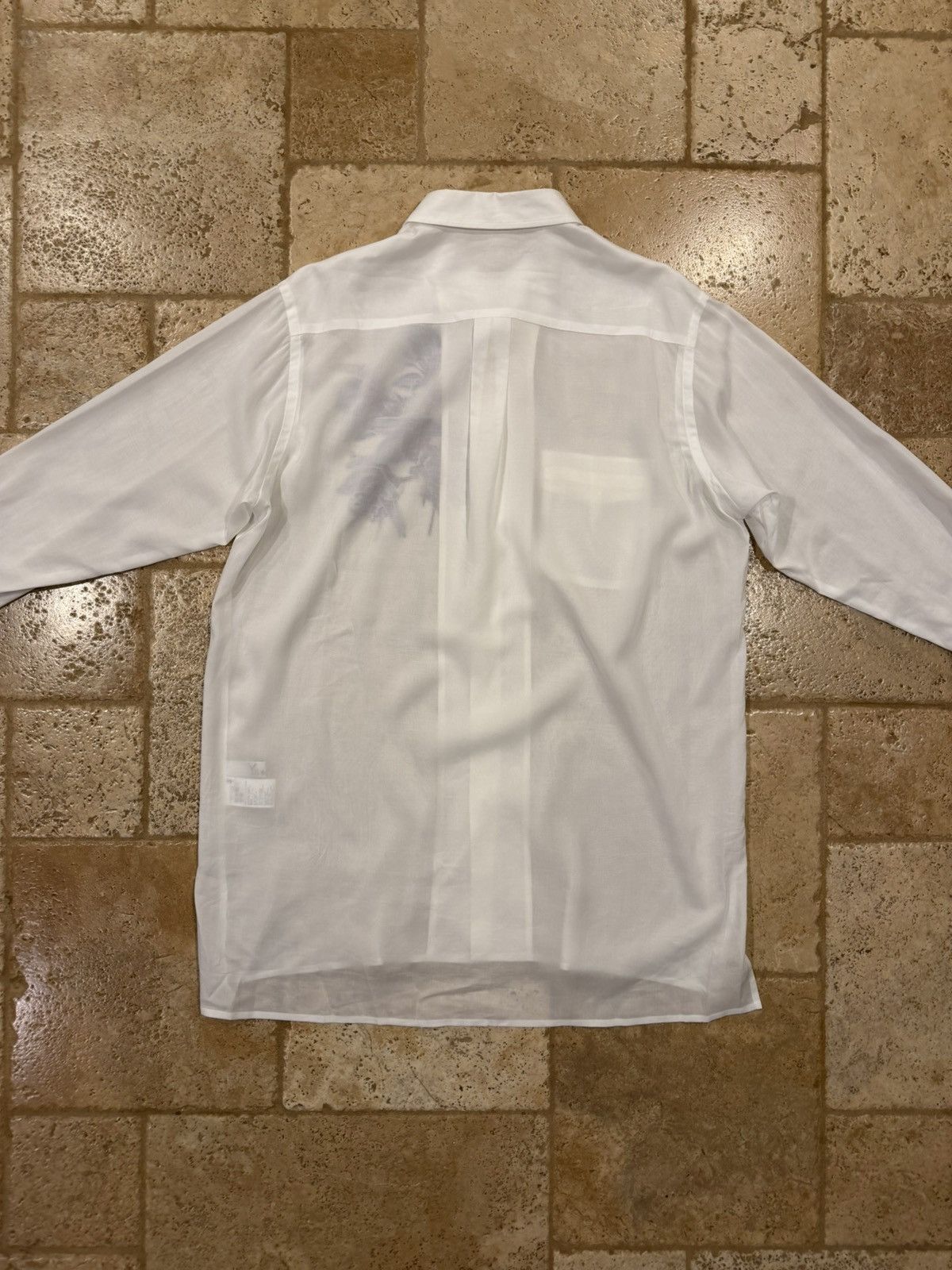 Yohji Yamamoto Yohji Yamamoto Blue Flower / Floral White Button Up Shirt Size US M / EU 48-50 / 2 - 10 Thumbnail