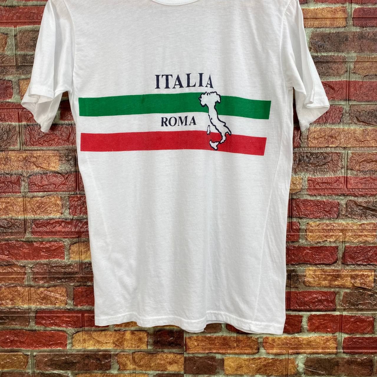 Vintage Vintage 80s Italia Flag Paperthin Tshirt Size US S / EU 44-46 / 1 - 3 Thumbnail