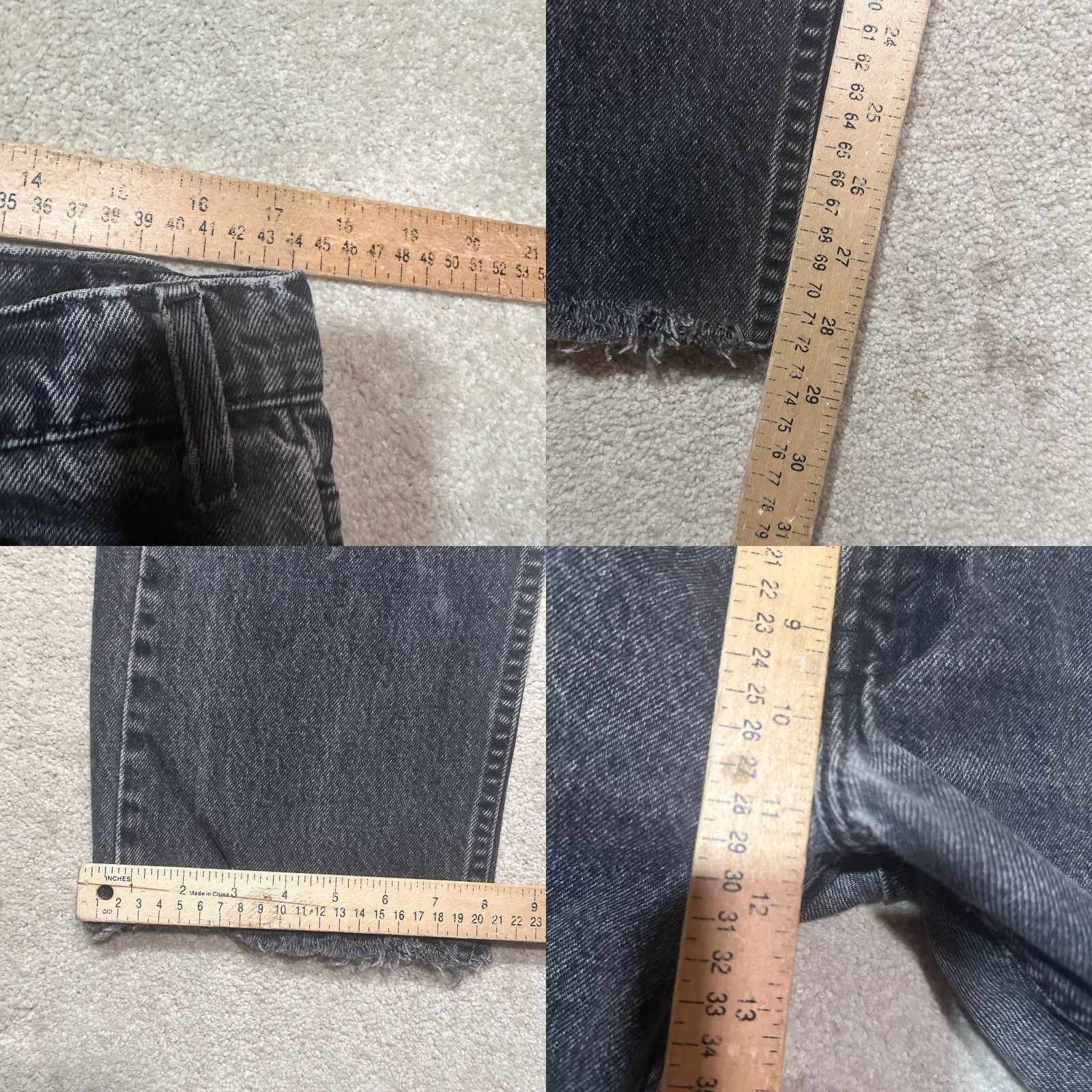 Levi's VINTAGE Levi's 505 Jeans Mens 34X30 Black Regular Fit Straight Leg 90s Cut Off Size US 34 / EU 50 - 8 Thumbnail
