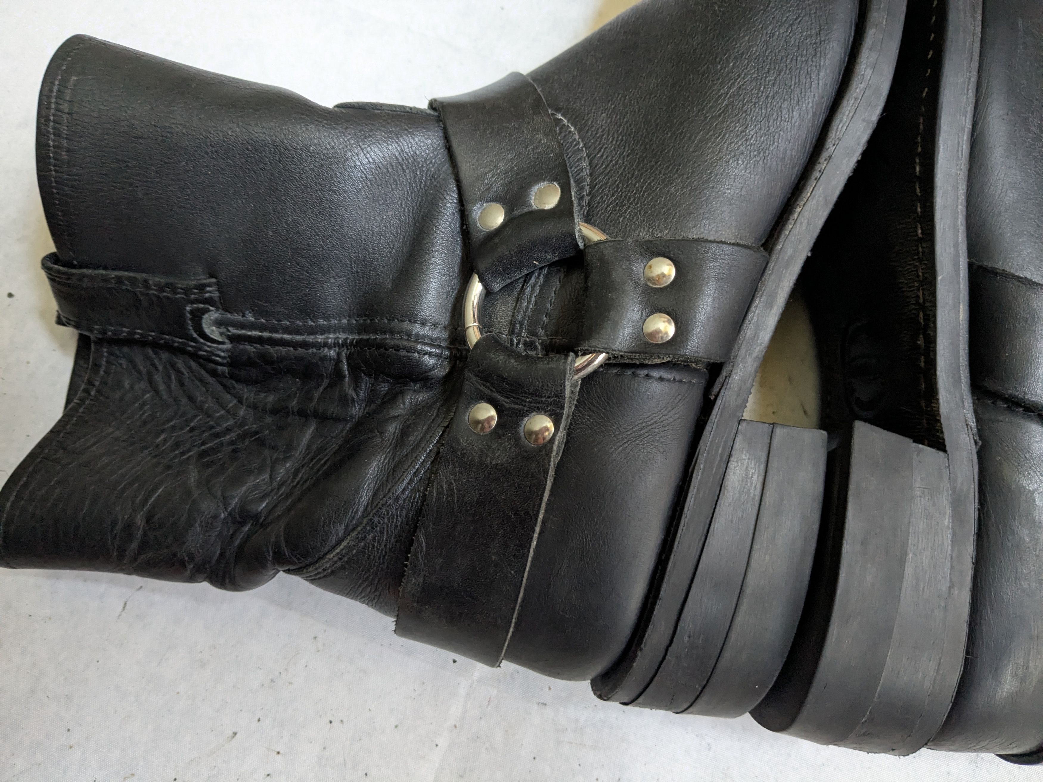Frye Frye Harness Boots Black Leather 13 M Leather Buckle Size US 13 / EU 46 - 10 Thumbnail